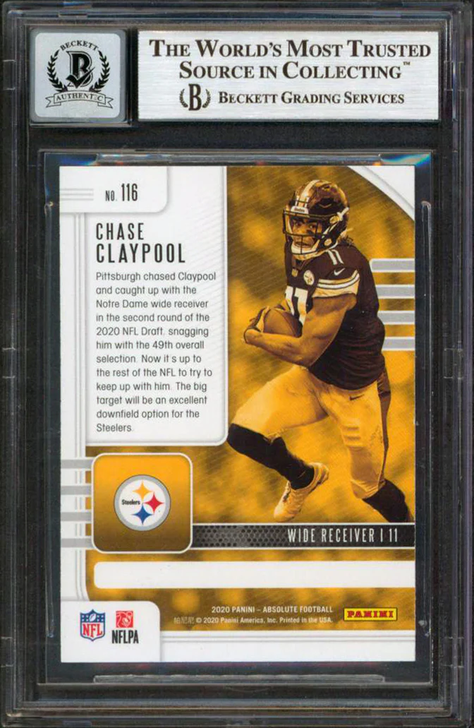 Chase Claypool Authentic Signed 2020 Absolute #116 RC Card Auto 10! BAS Slab 2 - Image 3