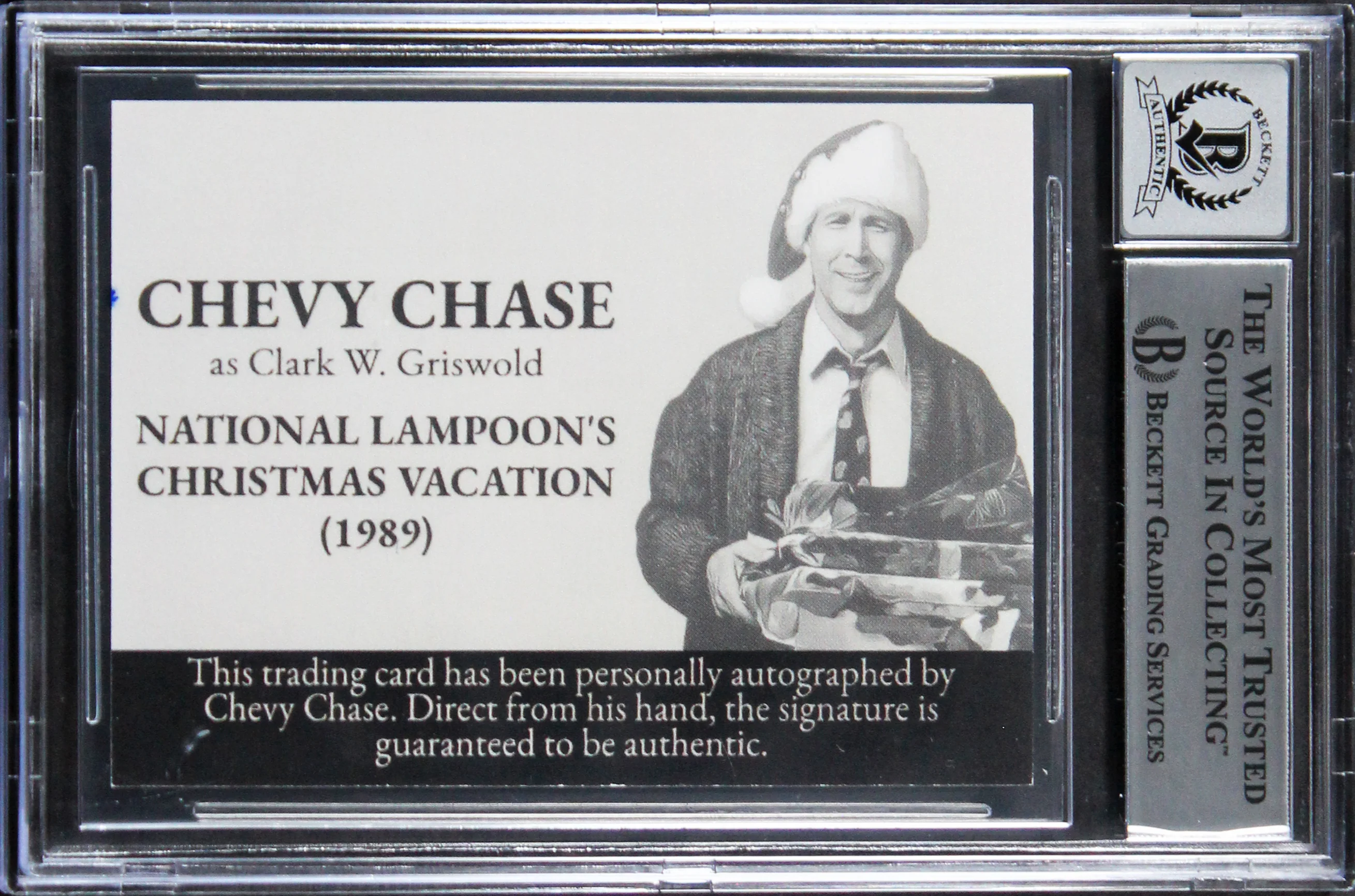 Chase & D'Angelo Christmas Vacation Signed Custom Trading Card Auto 10! BAS Slab - Image 3