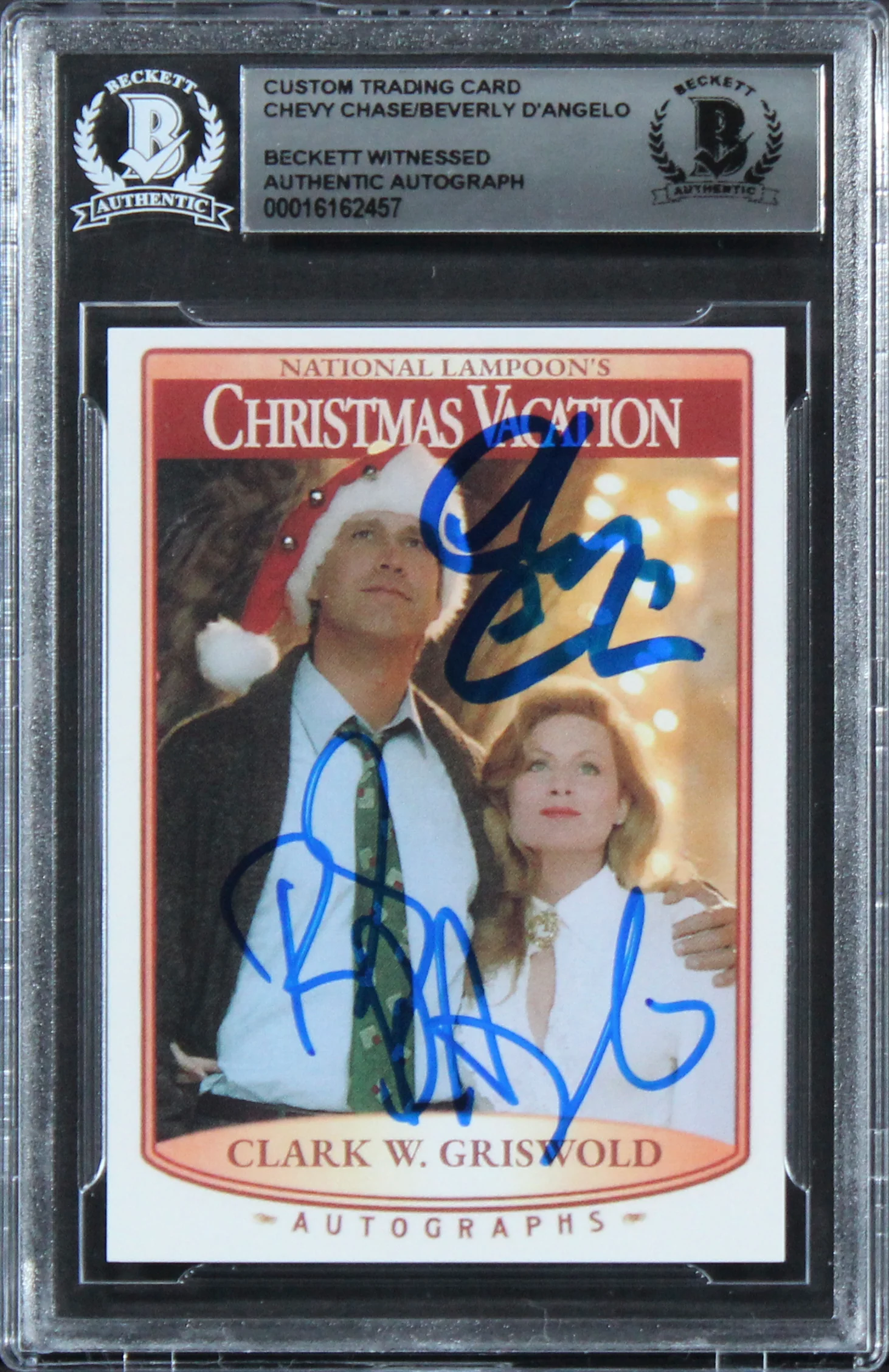 Chase & D'Angelo Christmas Vacation Signed Custom Trading Card BAS Slabbed - Image 2