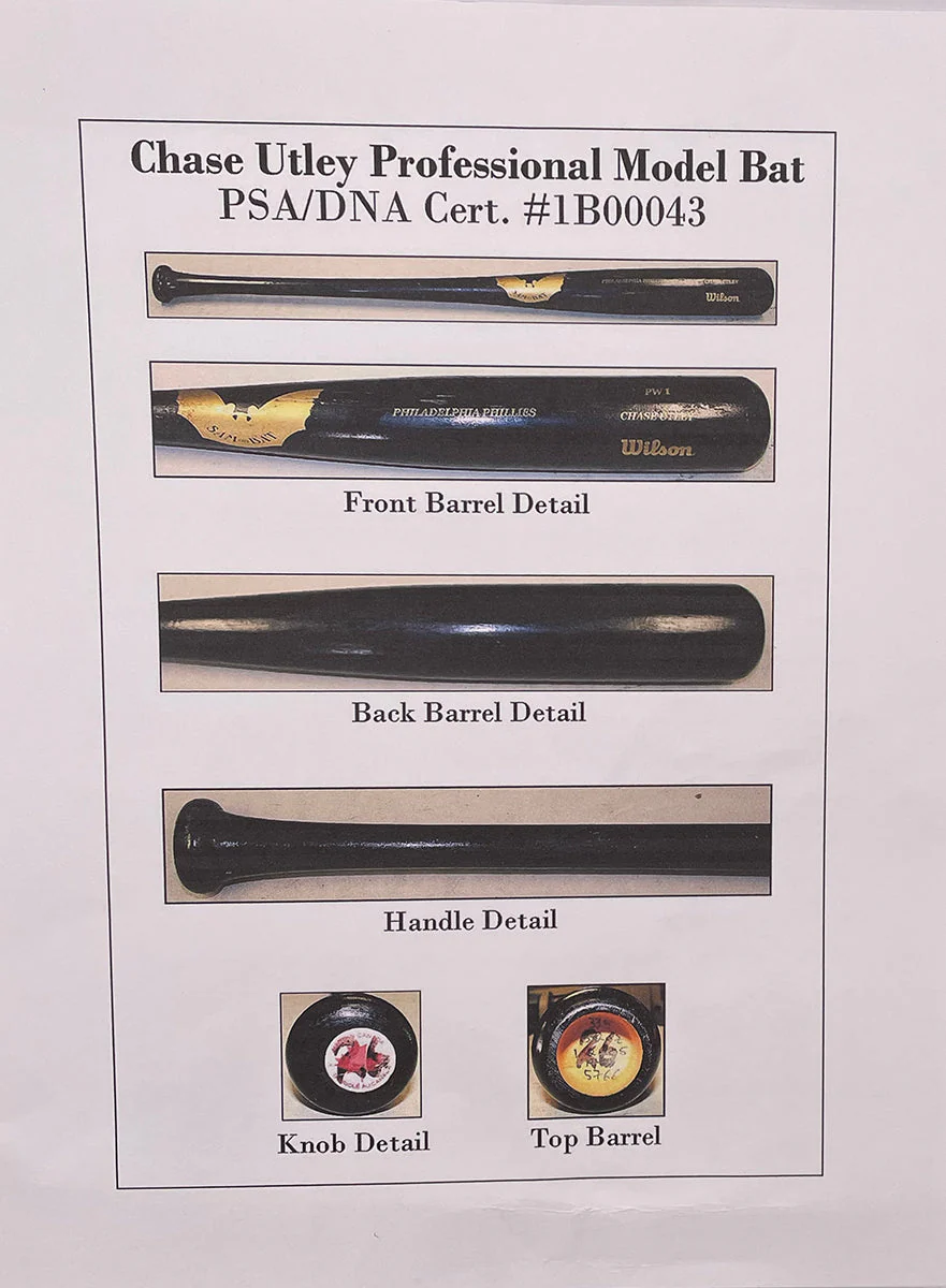 Chase Utley 2005 Season Philadelphia Phillies Game Used Sam Bat Baseball Bat PSA - Image 7