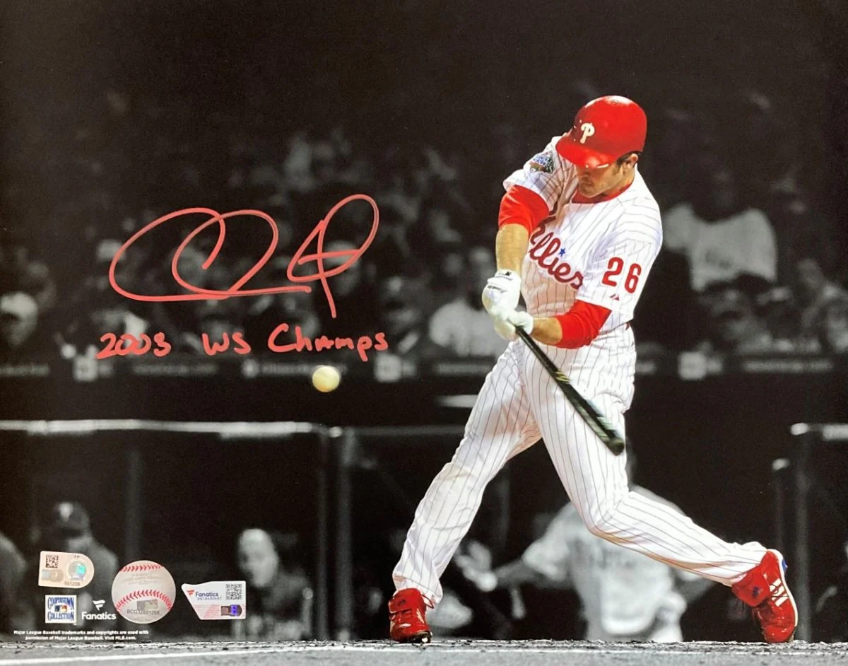Chase Utley Signed 11x14 Philadelphia Phillies Photo 2008 Champs Fanatics