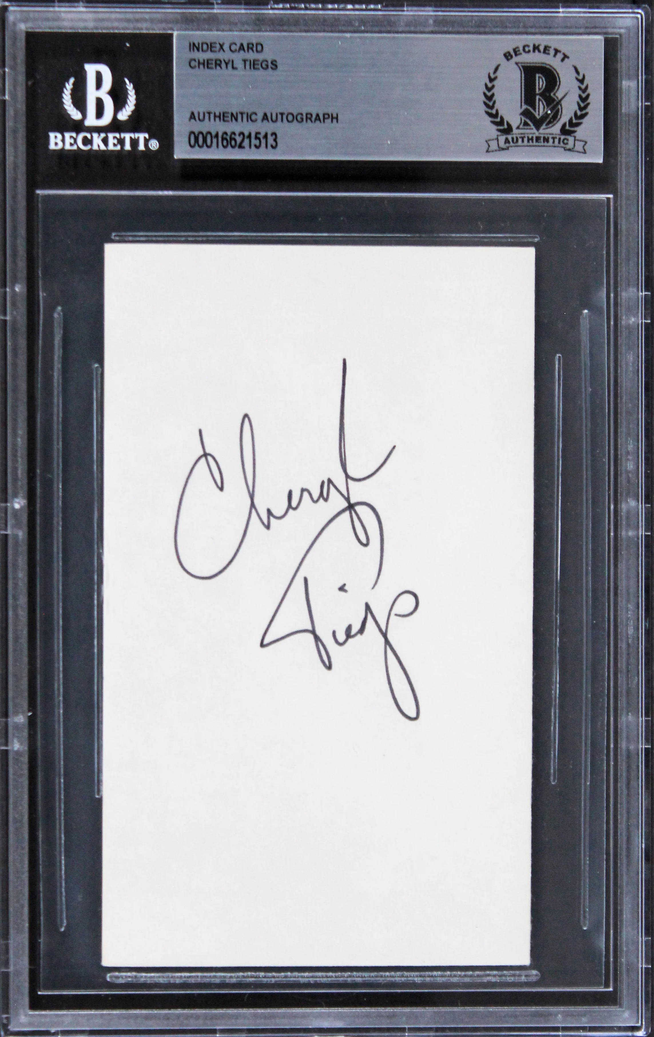 Cheryl Tiegs The Brown Bunny Authentic Signed 3x5 Index Card BAS Slabbed - Image 2