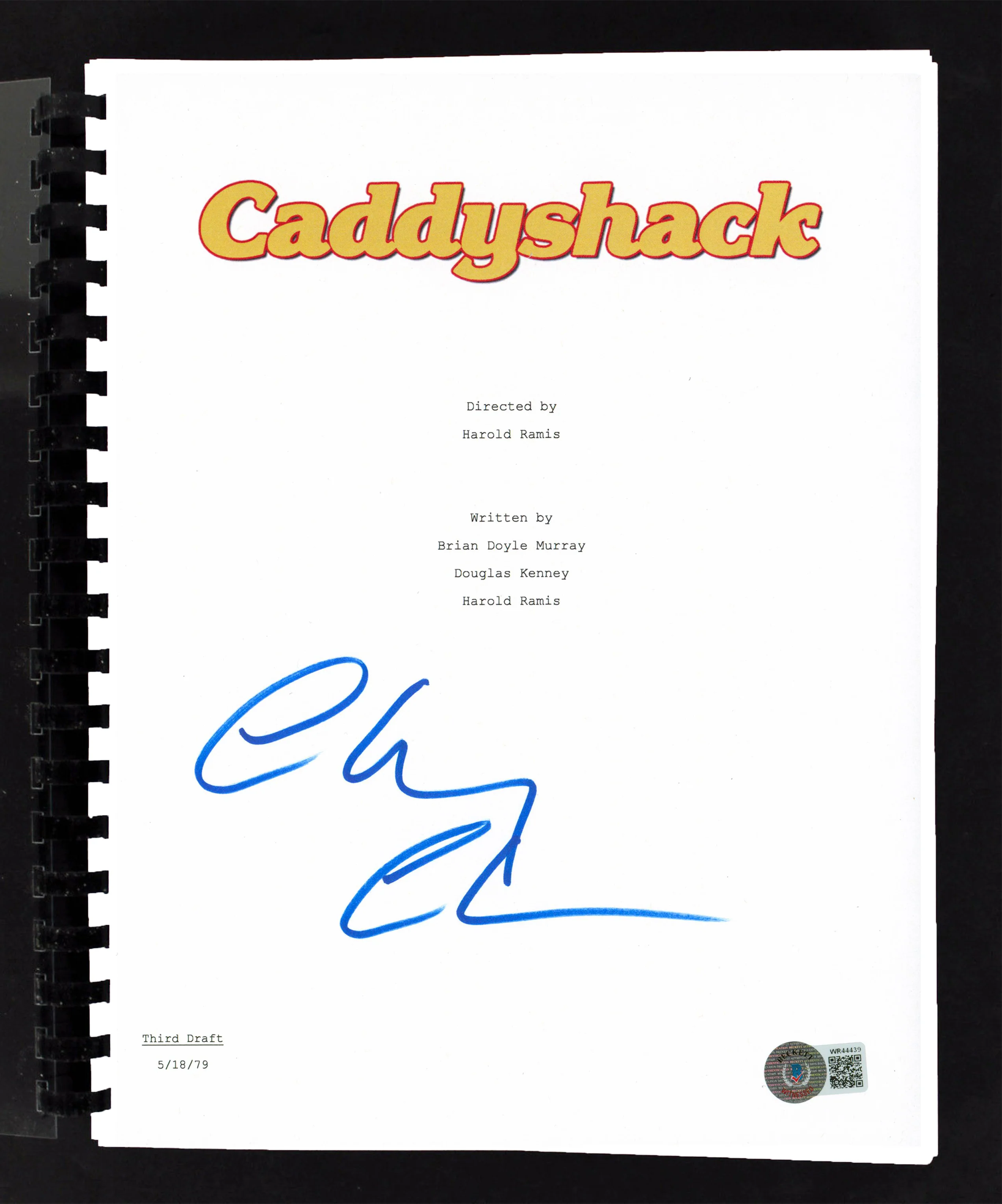 Chevy Chase Caddyshack Authentic Signed Movie Script Autographed BAS Witnessed - Image 2