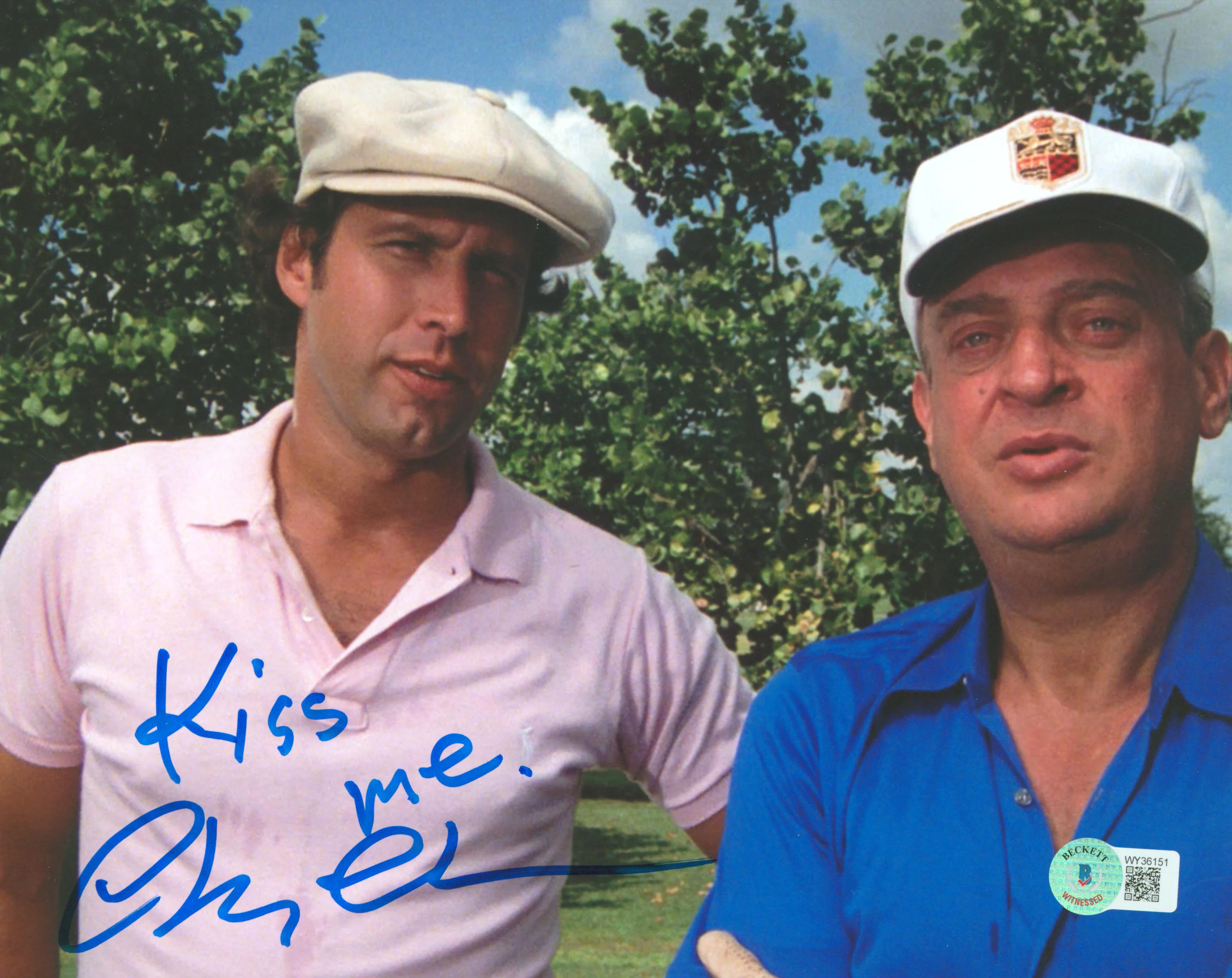 Chevy Chase Caddyshack "Kiss Me" Signed 8x10 Horizontal Photo BAS Wit #WY36151 - Image 2