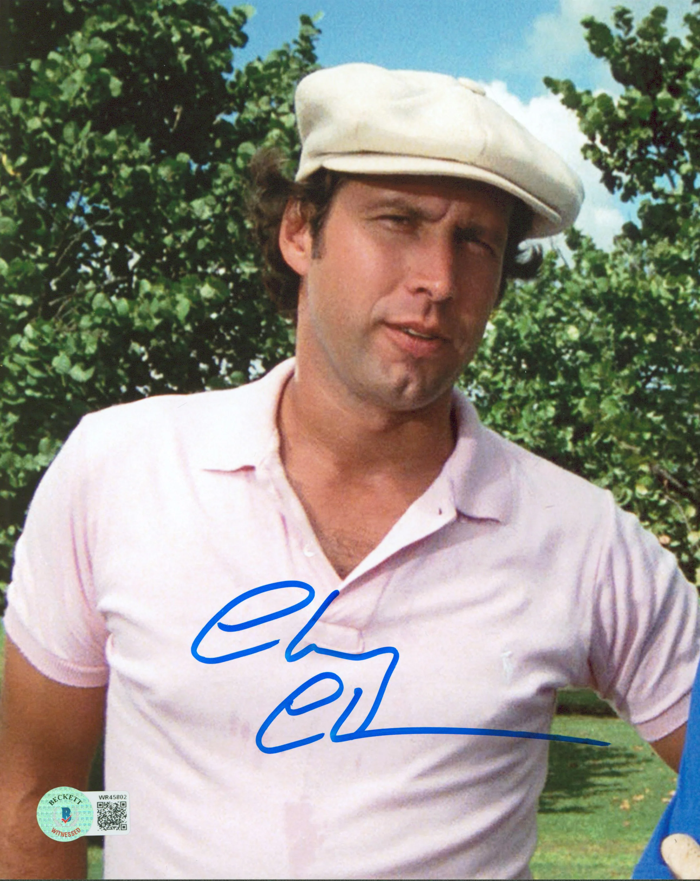 Chevy Chase Caddyshack Signed 8x10 Vertical In Front Of Trees Photo BAS Witness - Image 2