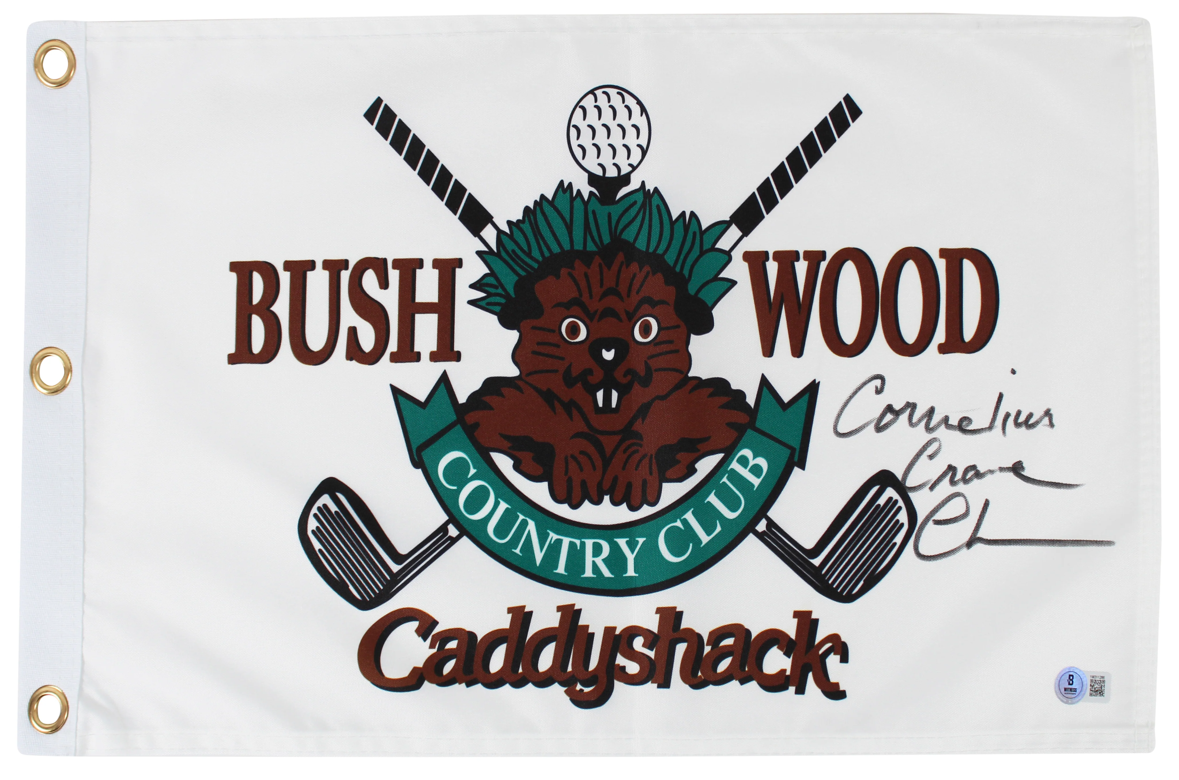 Chevy Chase Caddyshack Signed Bushwood Country Club Flag BAS Witnessed #1W311286 - Image 2