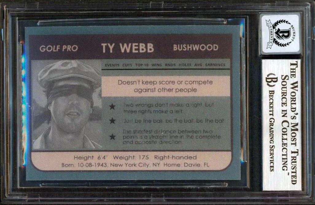 Chevy Chase Caddyshack Signed Ty Webb Custom Trading Card Auto 10! BAS Slabbed 1 - Image 3