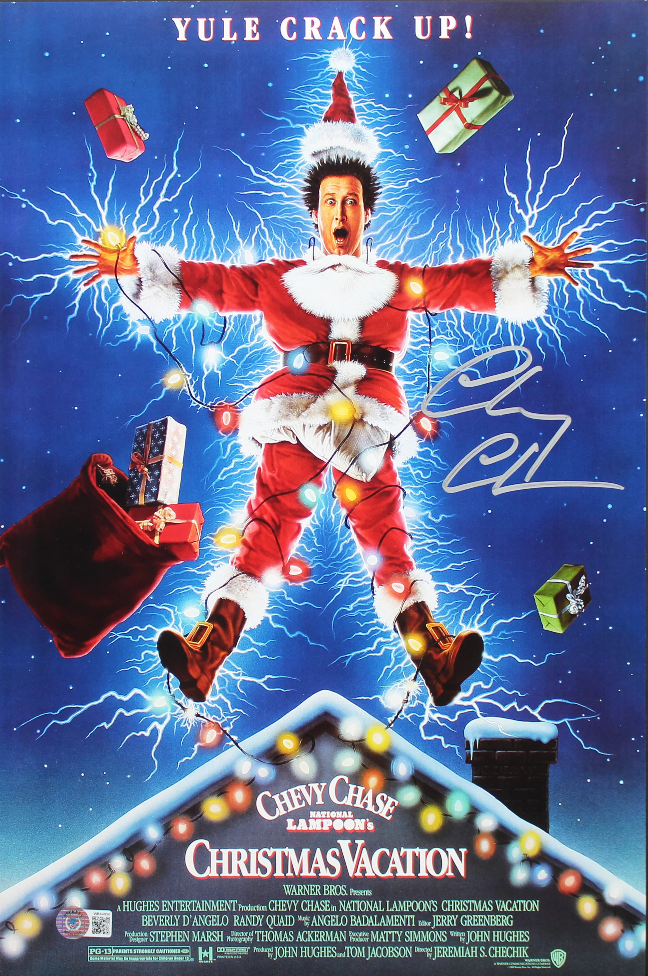 Chevy Chase Christmas Vacation Authentic Signed 12x18 Photo BAS Witnessed