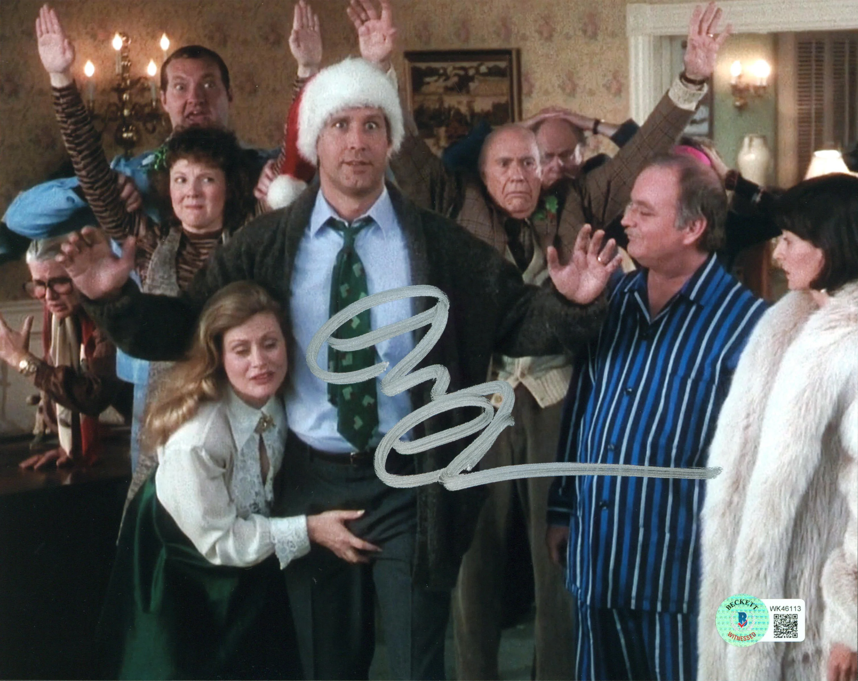 Chevy Chase Christmas Vacation Authentic Signed 8x10 Hands Up Photo BAS Witness - Image 2