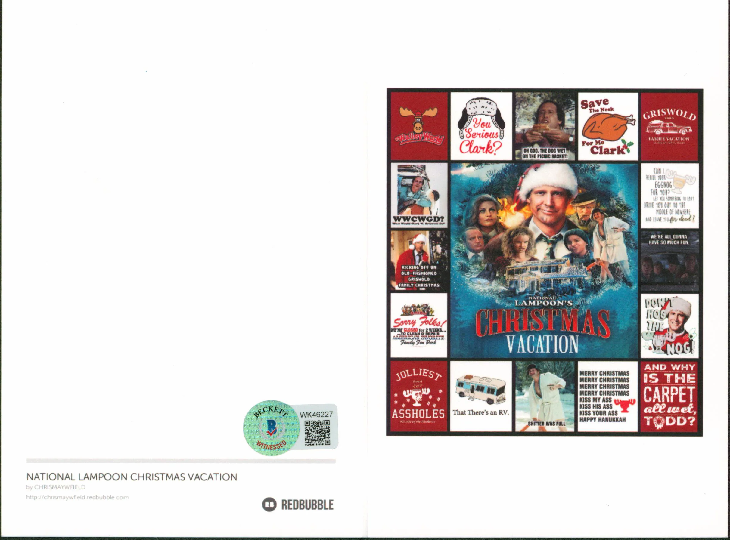 Chevy Chase Christmas Vacation Authentic Signed Greeting Card Collage BAS Witn - Image 3