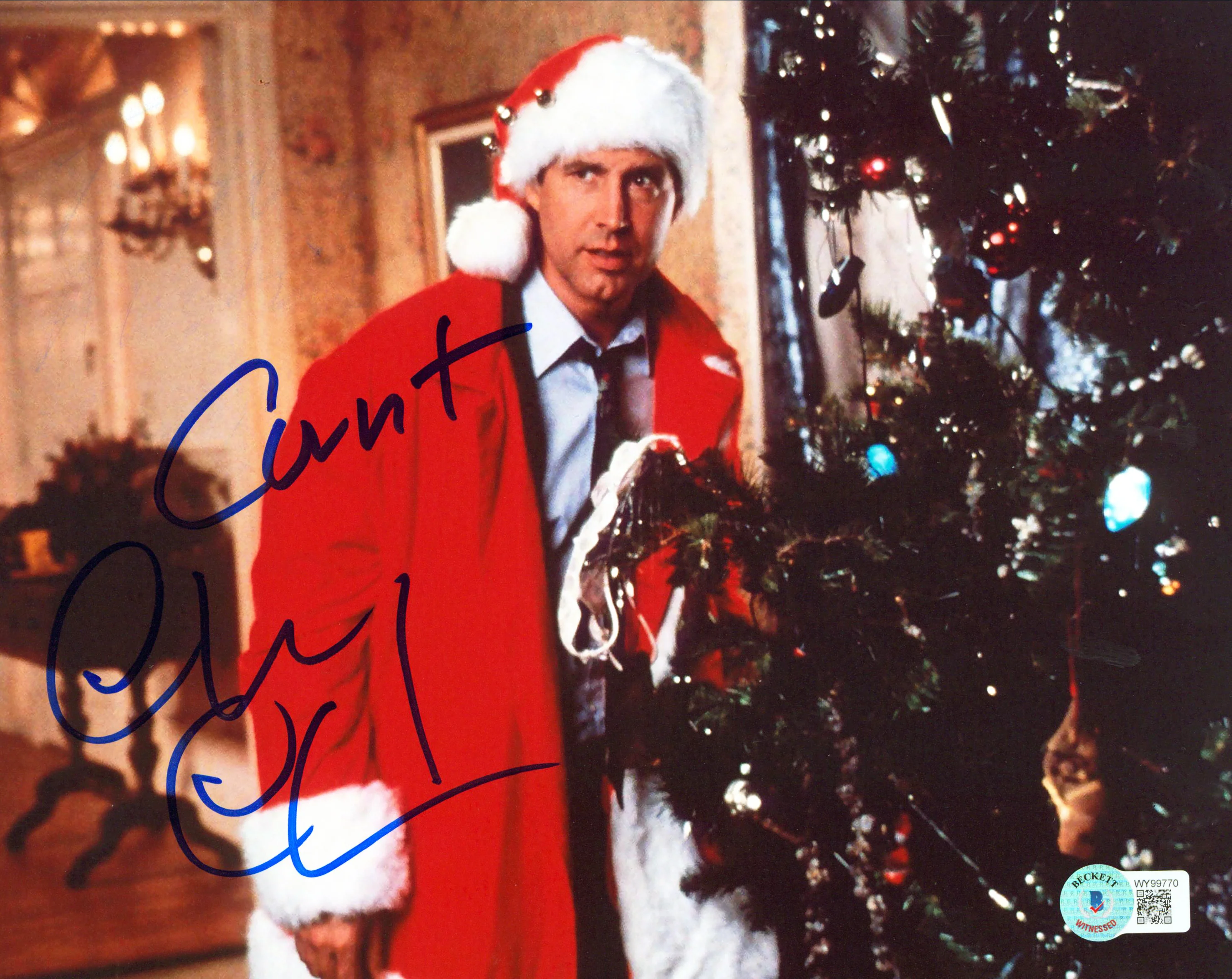Chevy Chase Christmas Vacation "C***" Signed 8x10 Photo BAS Witnessed #WY99770 - Image 2