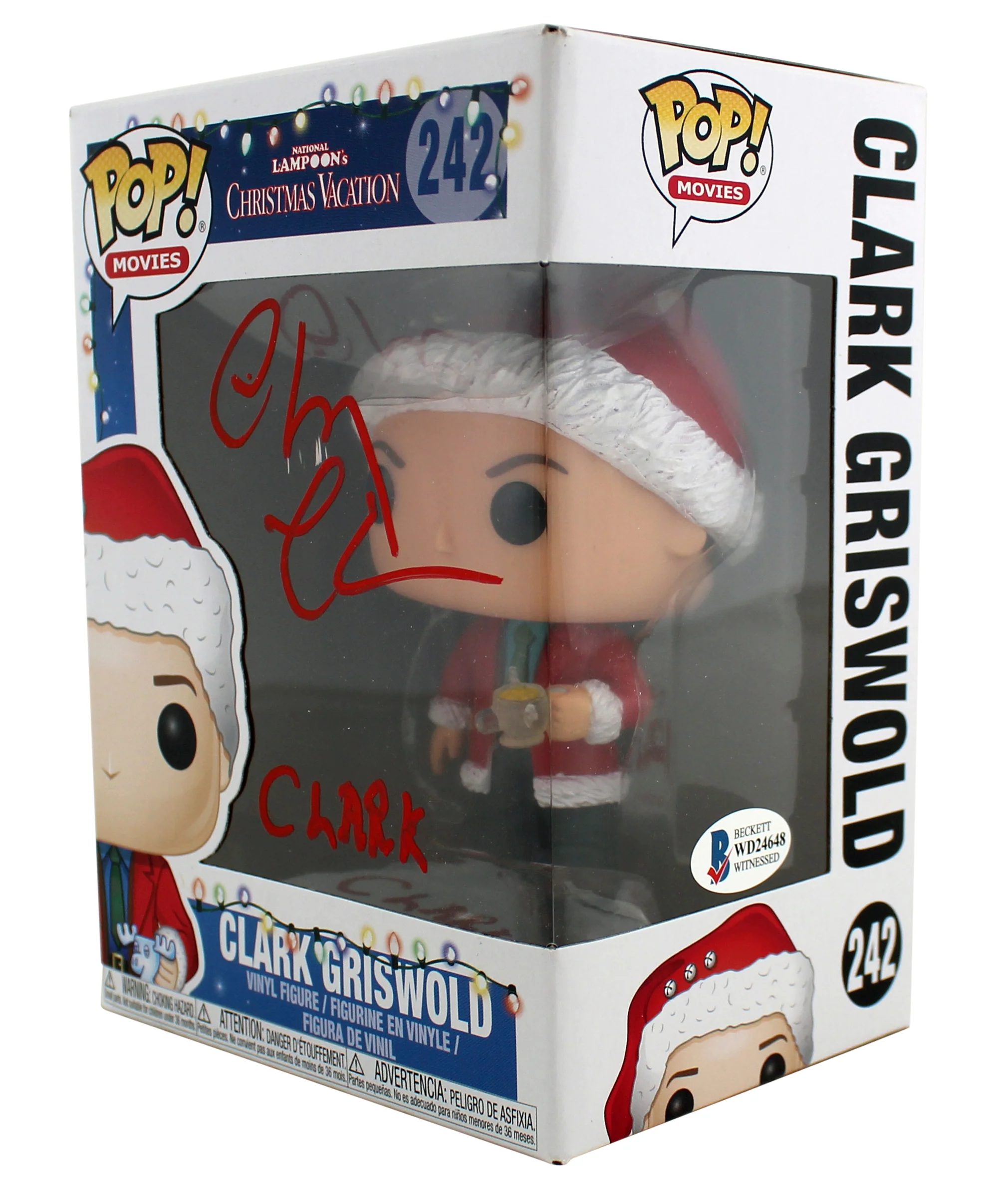 Chevy Chase Christmas Vacation Clark Signed Funko Pop Vinyl Figure BAS #WD24648 - Image 3