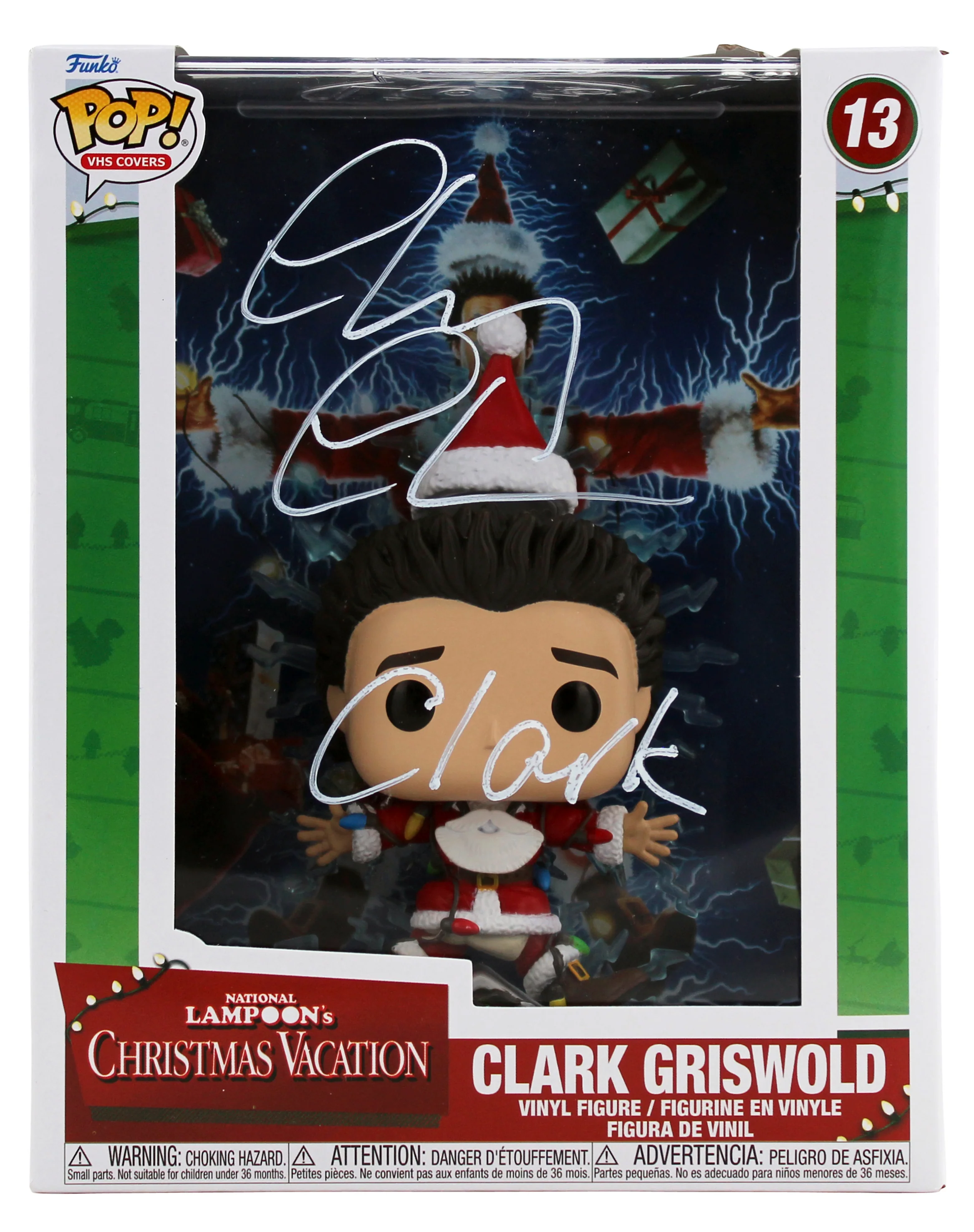 Chevy Chase Christmas Vacation "Clark" Signed VHS Covers #13 Funko Pop BAS Wit 1