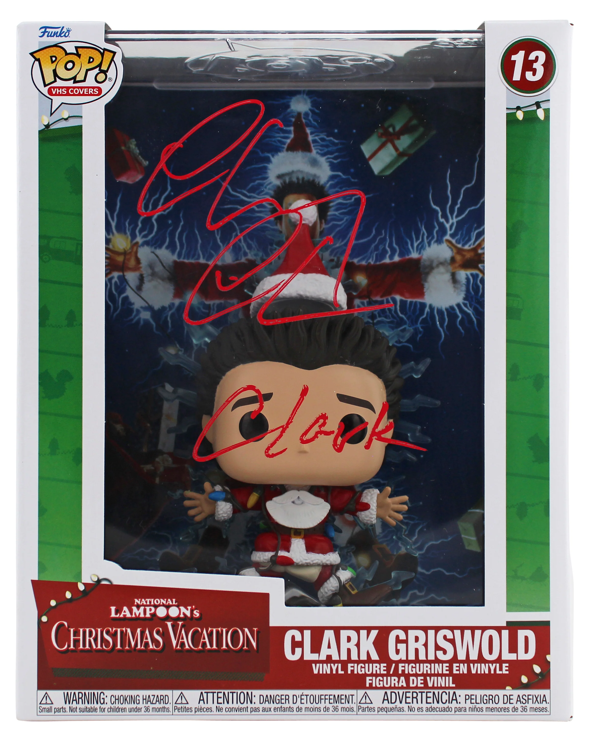 Chevy Chase Christmas Vacation "Clark" Signed VHS Covers #13 Funko Pop BAS Wit 3 - Image 2