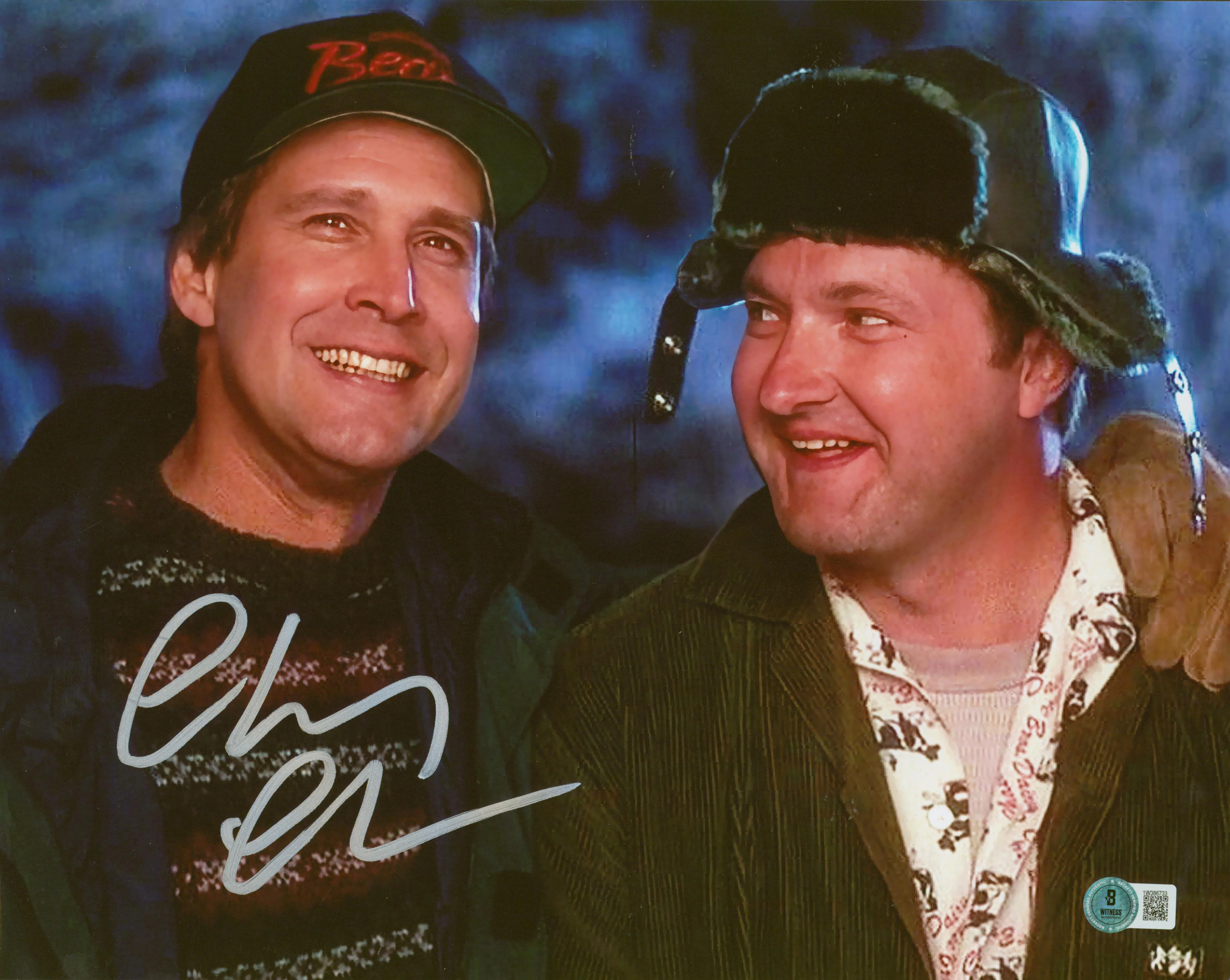 Chevy Chase Christmas Vacation Signed 11x14 Photo w/ Cousin Eddie BAS Witnessed - Image 2