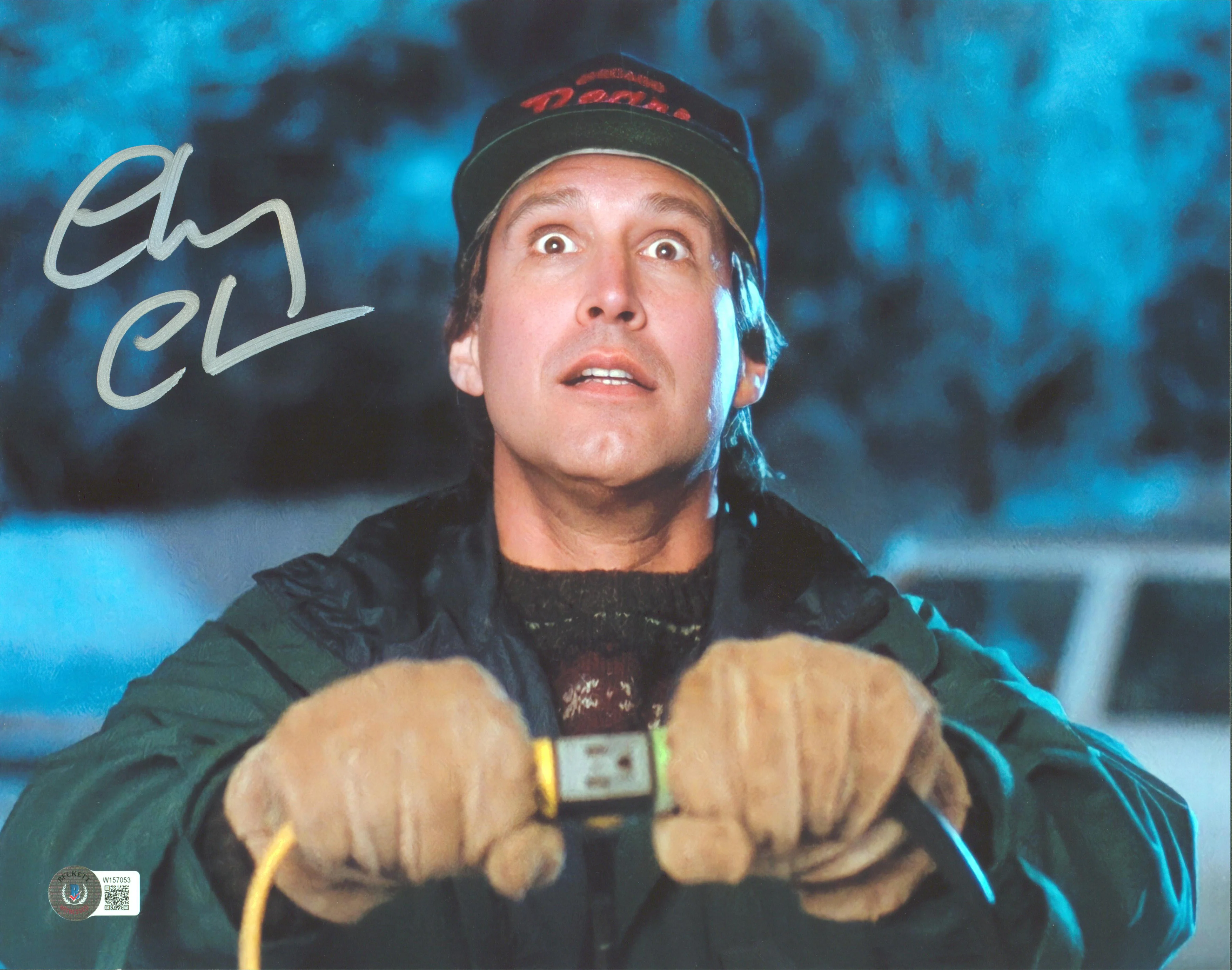 Chevy Chase Christmas Vacation Signed 11x14 Plugging In House Photo BAS Witness - Image 2