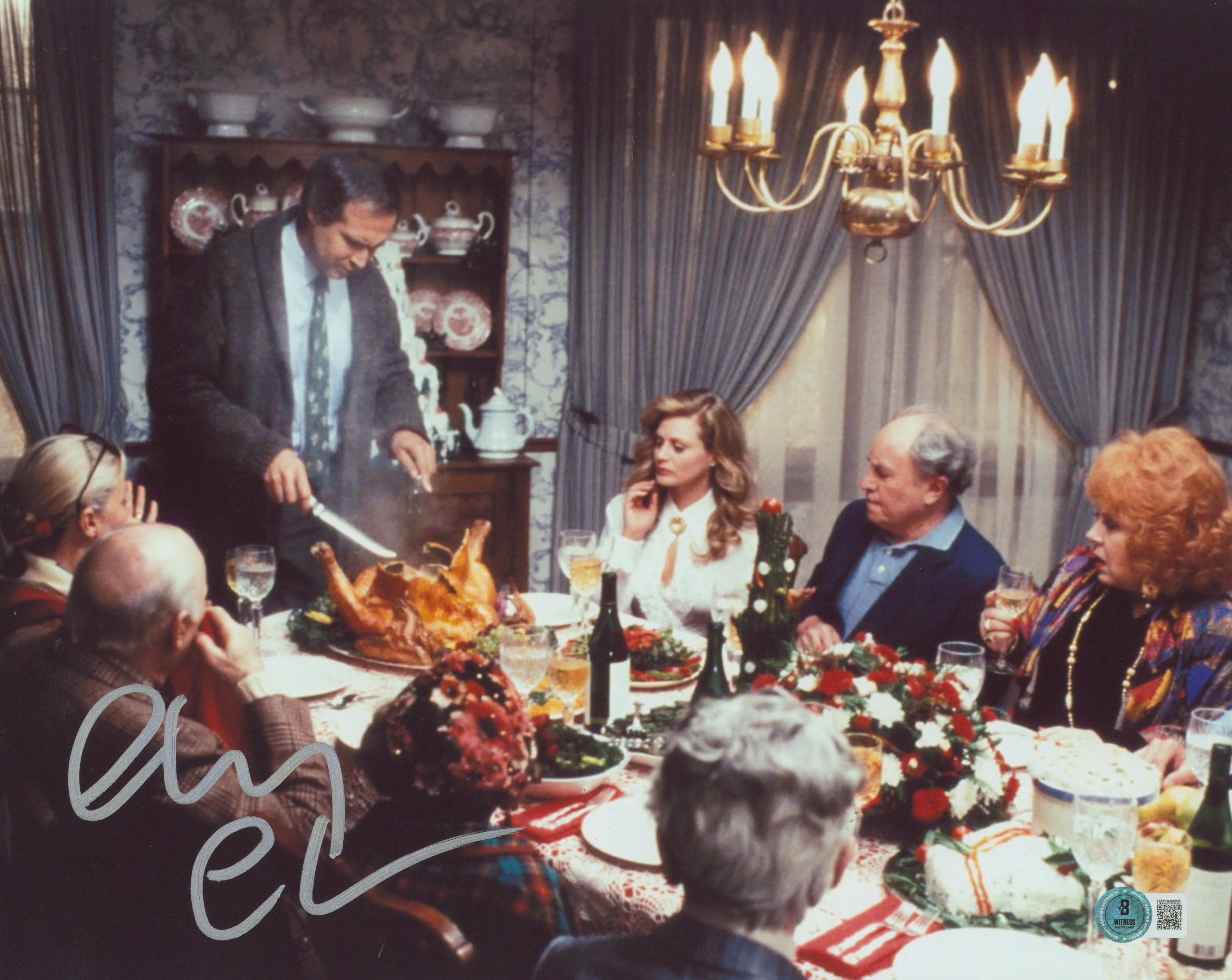 Chevy Chase Christmas Vacation Signed 11x14 Turkey Dinner Photo BAS Witnessed 1 - Image 2