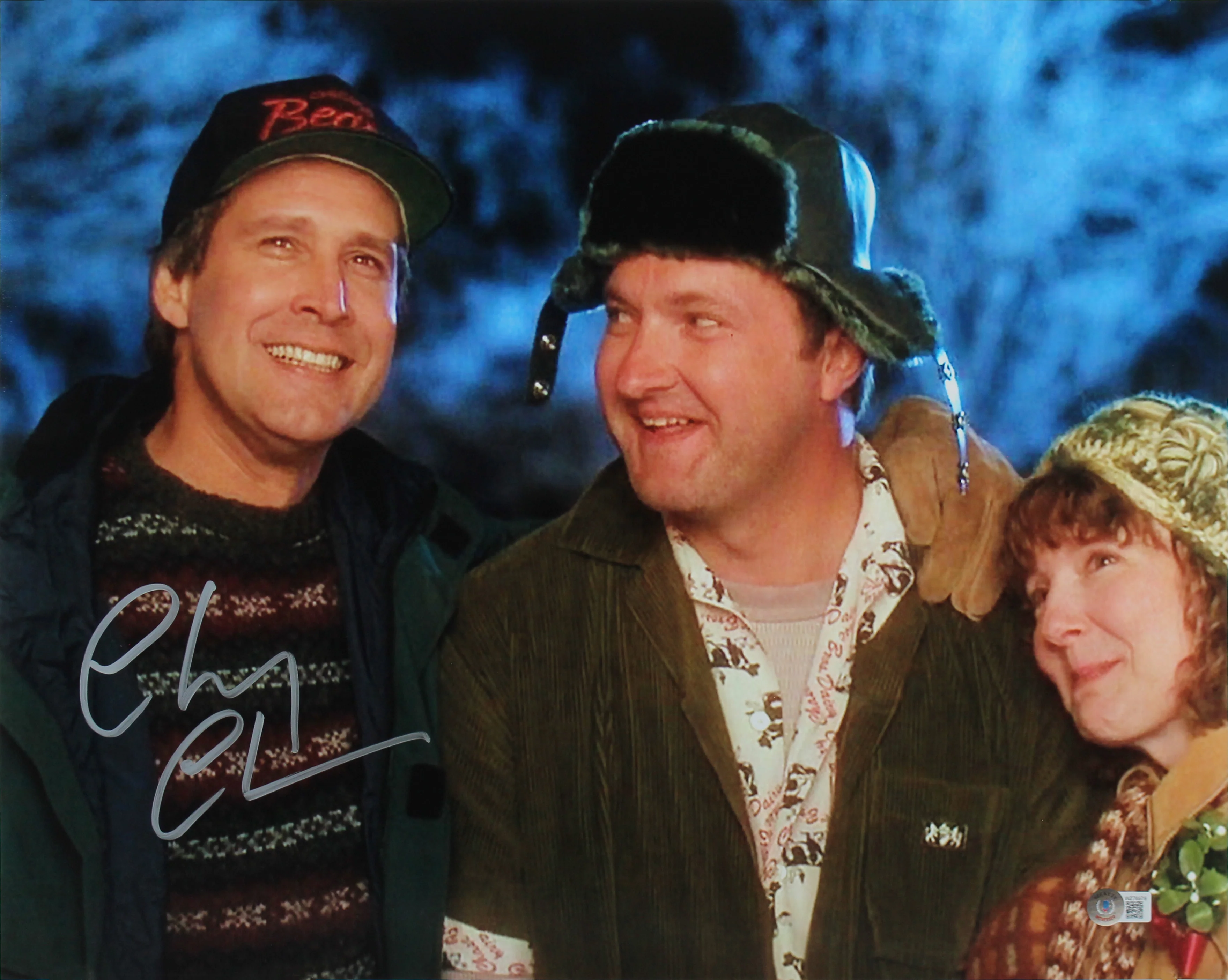 Chevy Chase Christmas Vacation Signed 16x20 Photo w Cousin Eddie Outside BAS Wit - Image 2
