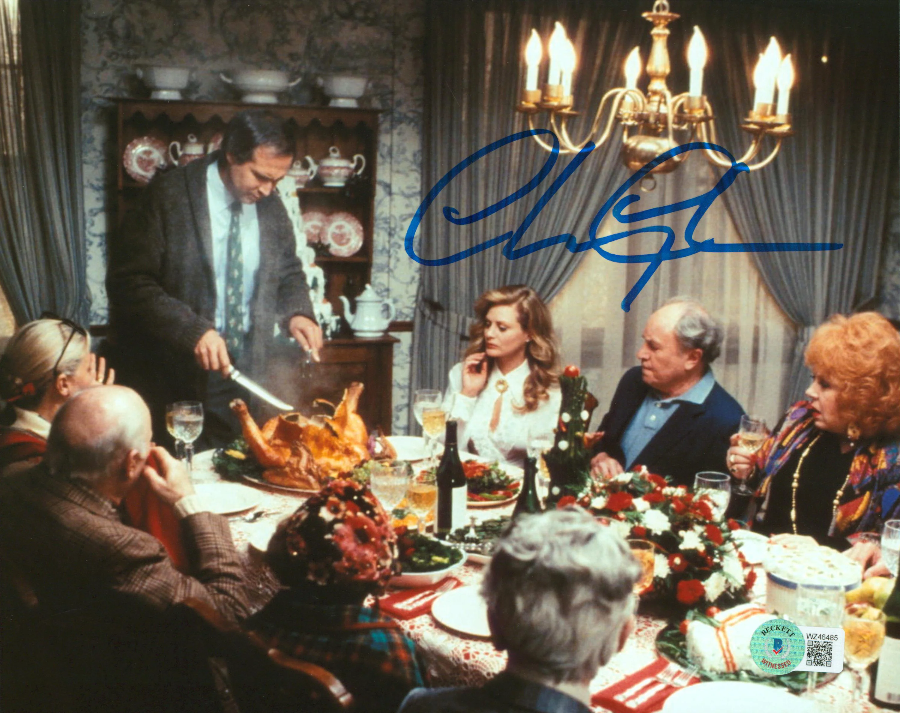 Chevy Chase Christmas Vacation Signed 8x10 Turkey Dinner Photo BAS Witnessed 2 - Image 2
