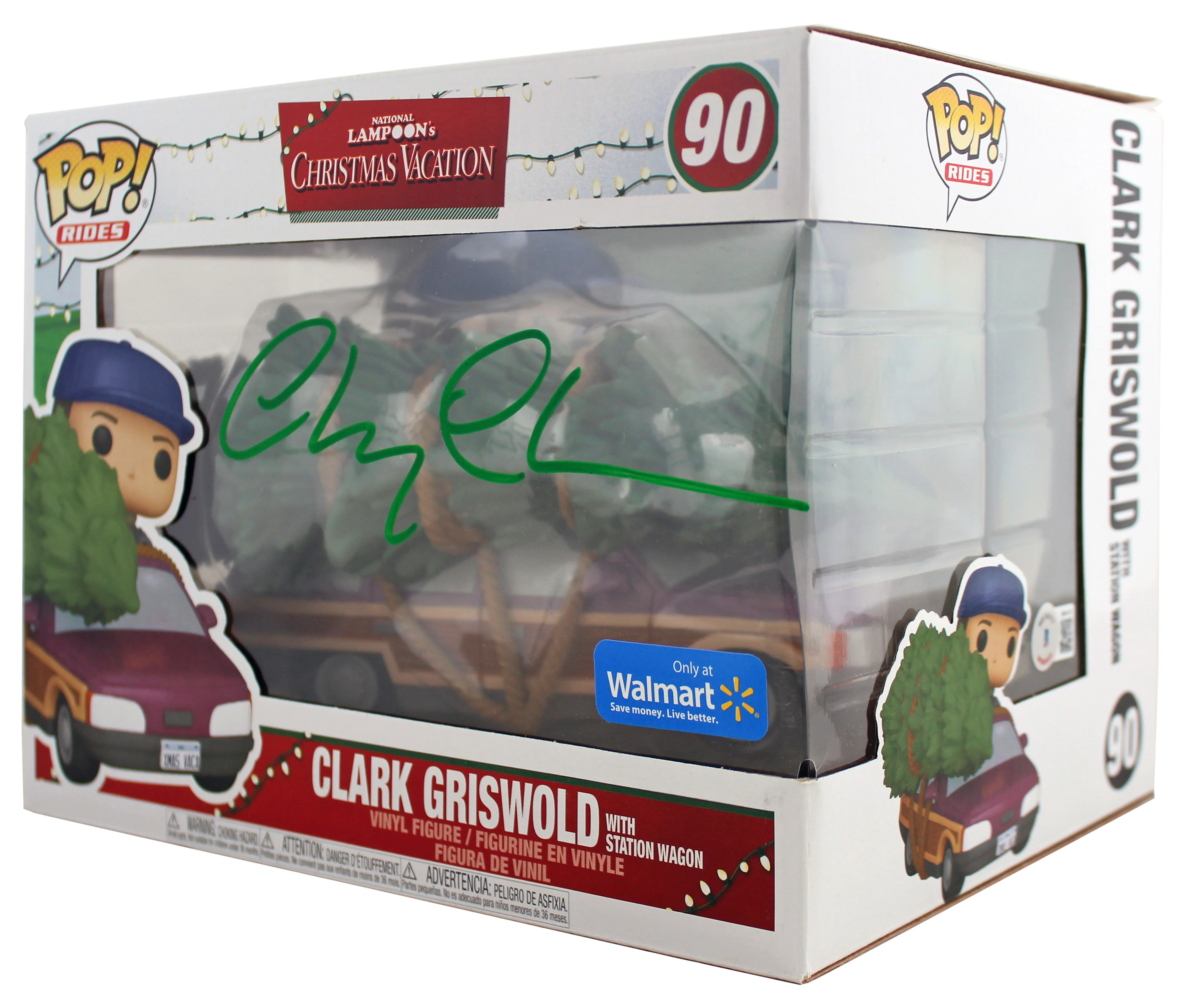 Chevy Chase Christmas Vacation Signed #90 Funko Pop Vinyl Figure w Green Sig BAS - Image 3