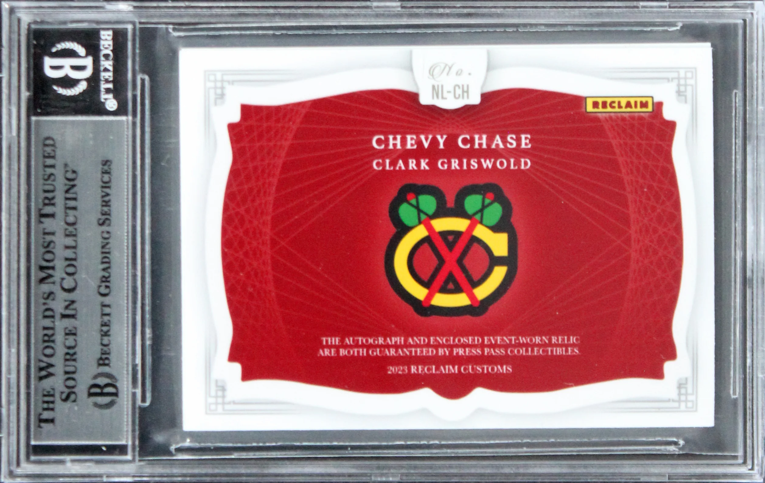 Chevy Chase Christmas Vacation Signed Custom Relic Card #1/10 BAS Slab #16906936 - Image 3