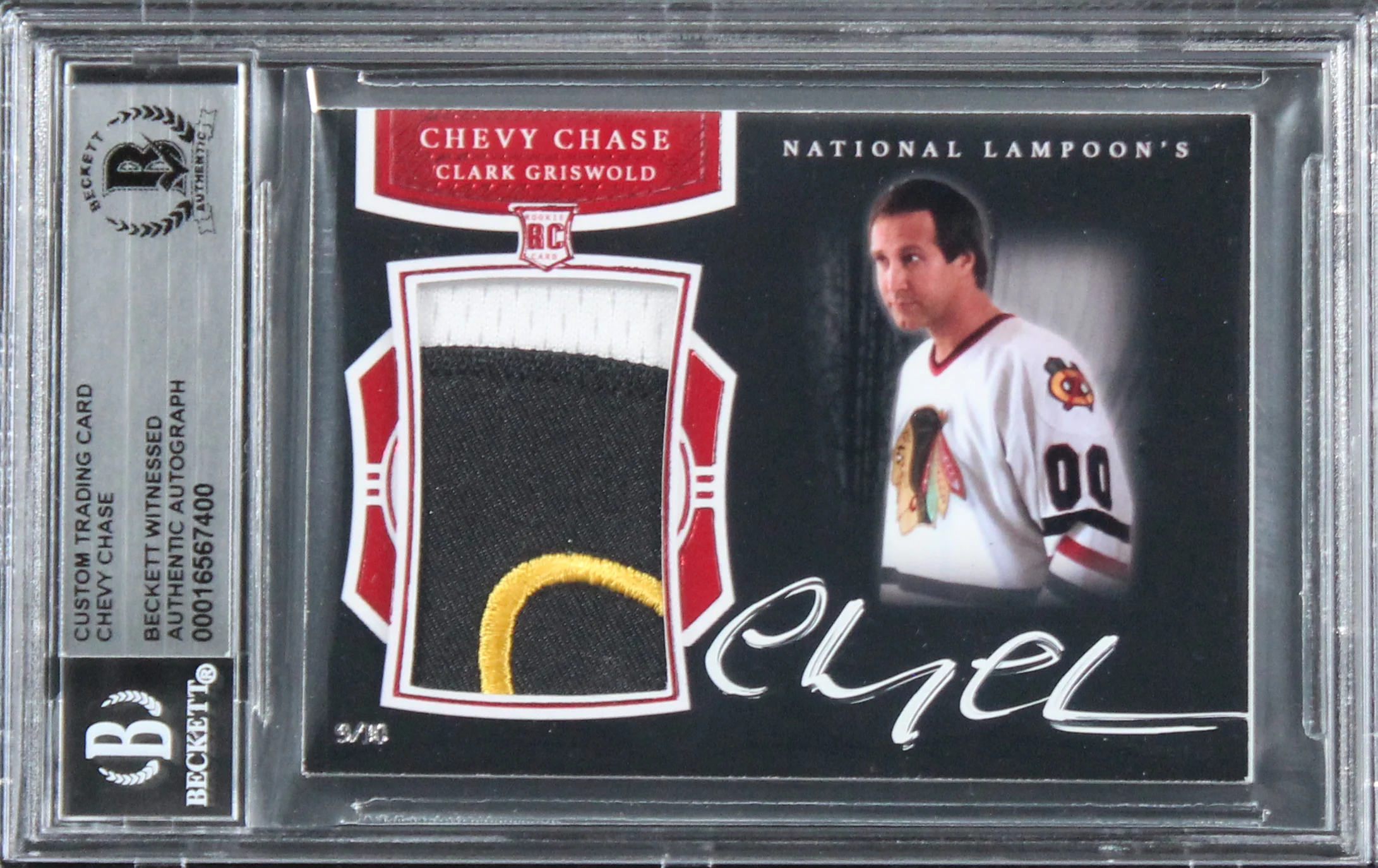 Chevy Chase Christmas Vacation Signed Custom Relic Card #9/10 BAS Slab #16567400 - Image 2