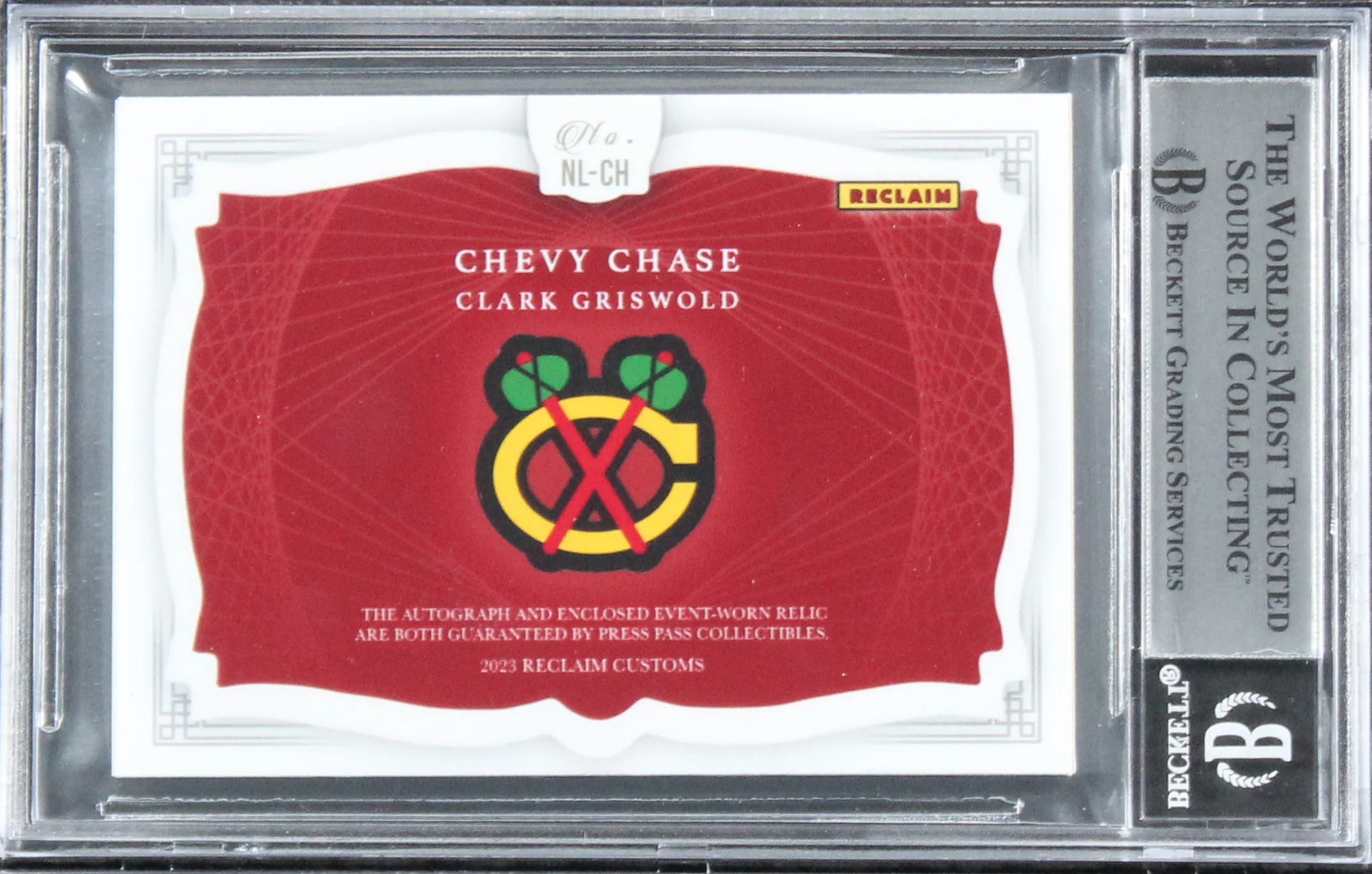 Chevy Chase Christmas Vacation Signed Custom Relic Card #9/10 BAS Slab #16567400 - Image 3