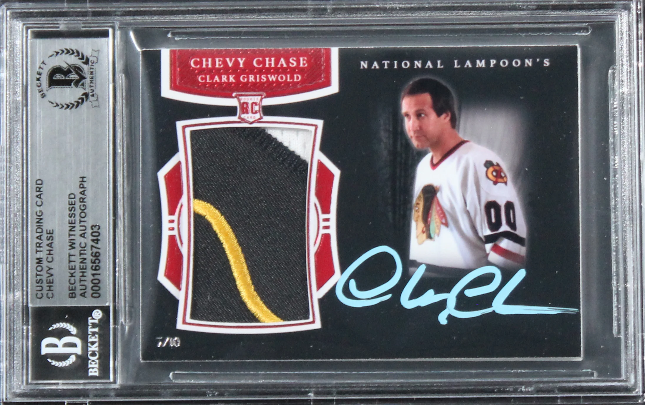 Chevy Chase Christmas Vacation Signed Custom Relic Card BAS Slab #7/10 #16567403 - Image 2