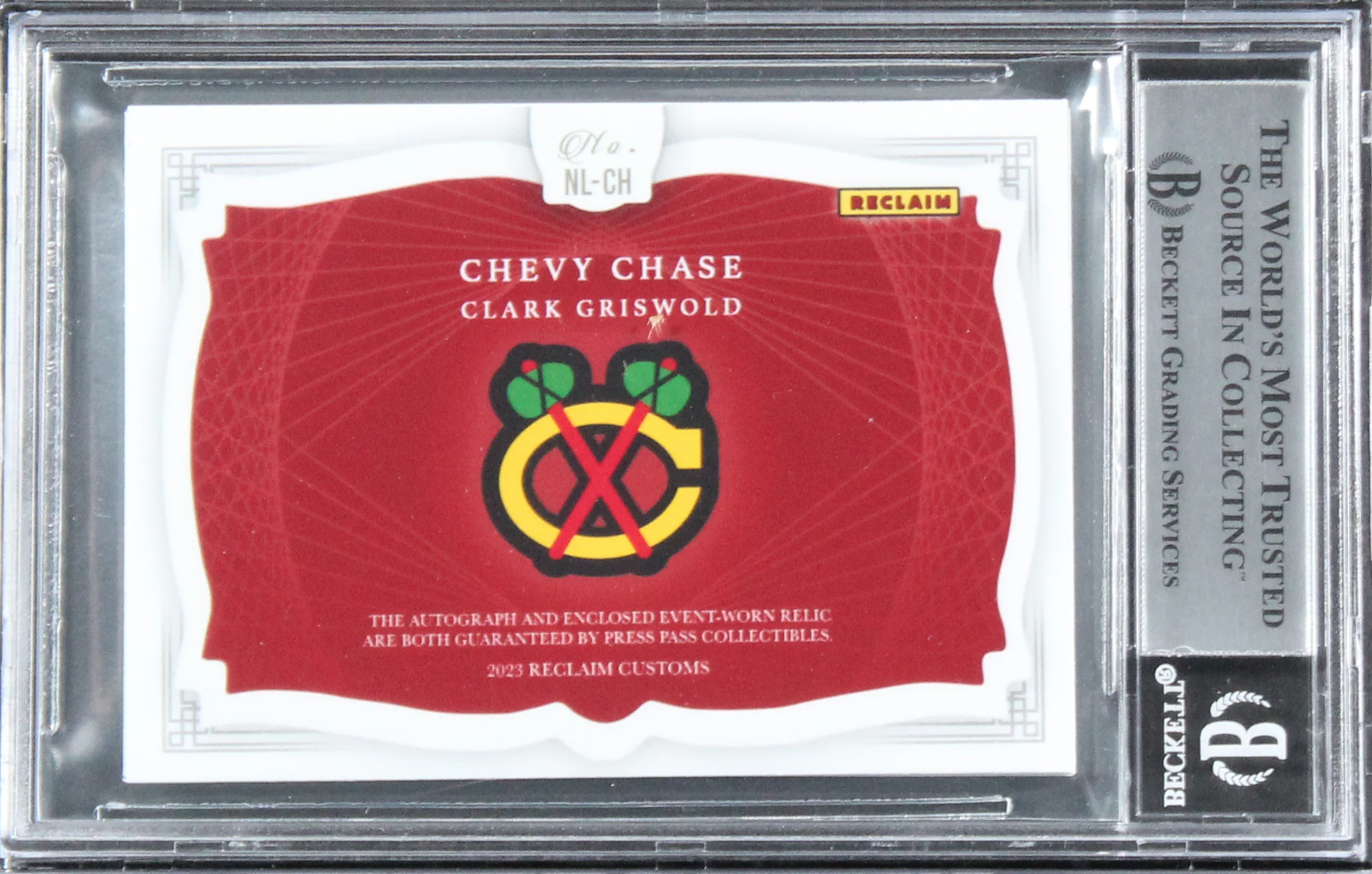 Chevy Chase Christmas Vacation Signed Custom Relic Card BAS Slab #7/10 #16567403 - Image 3
