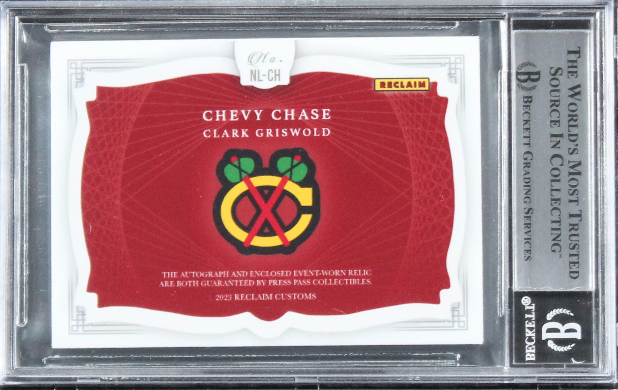 Chevy Chase Christmas Vacation Signed Custom Relic Card BAS Slab #9/10 #16567401 - Image 3