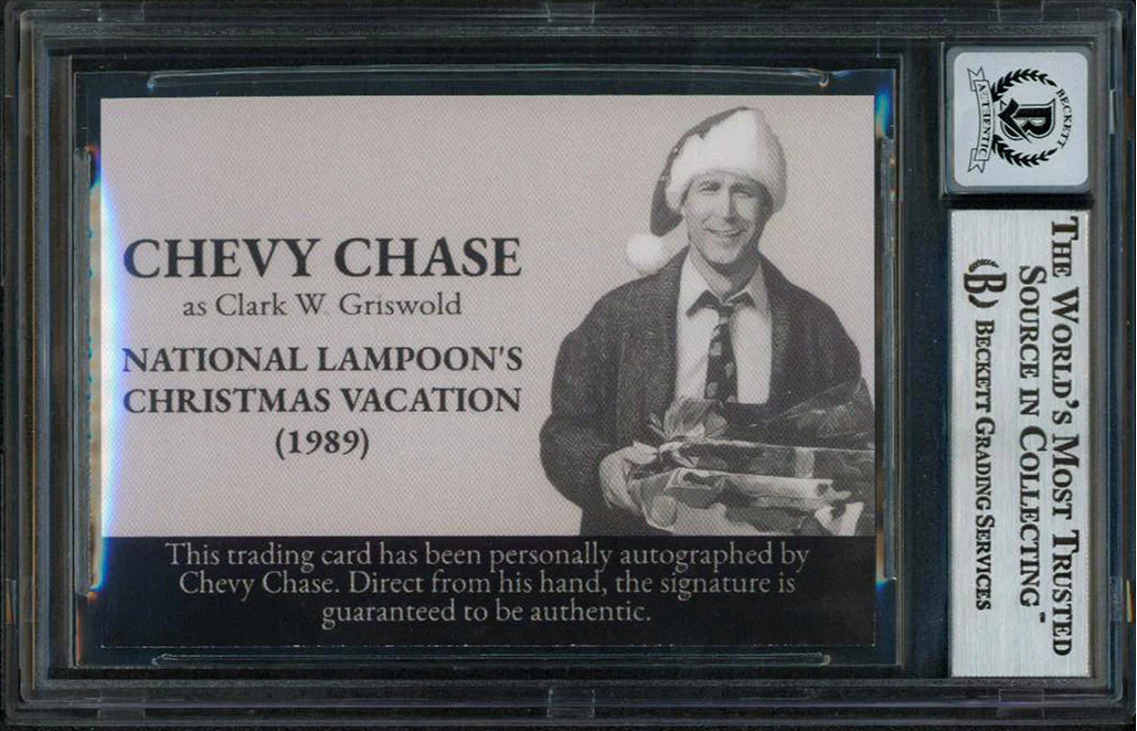 Chevy Chase Christmas Vacation Signed Custom Trading Card Auto 10! BAS Slabbed 1 - Image 3