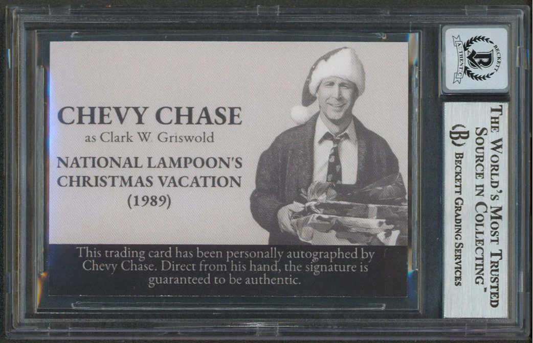 Chevy Chase Christmas Vacation Signed Custom Trading Card Auto 10! BAS Slabbed 2 - Image 3