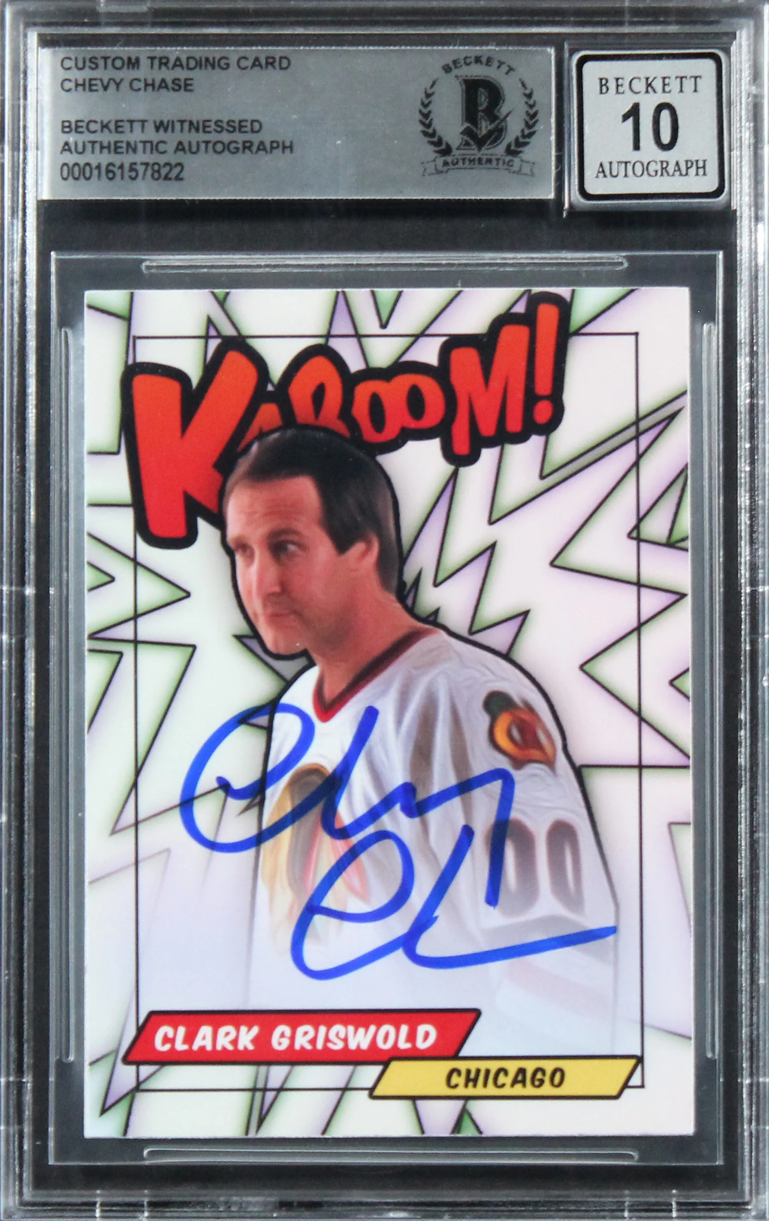 Chevy Chase Christmas Vacation Signed Custom Trading Card Auto 10! BAS Slabbed 7 - Image 2