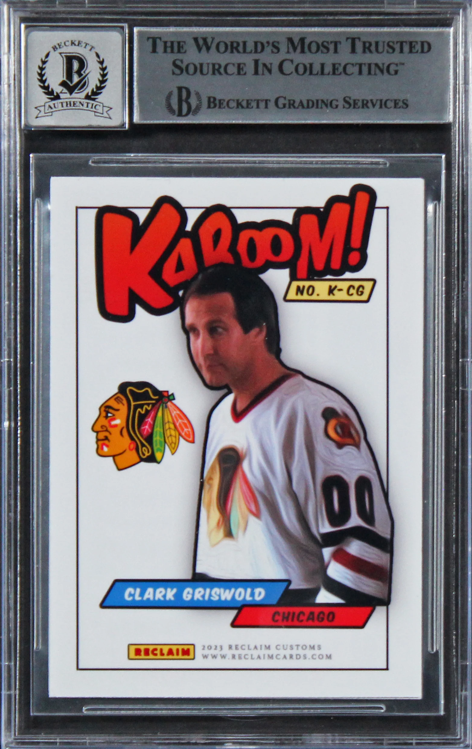 Chevy Chase Christmas Vacation Signed Custom Trading Card Auto 10! BAS Slabbed 7 - Image 3