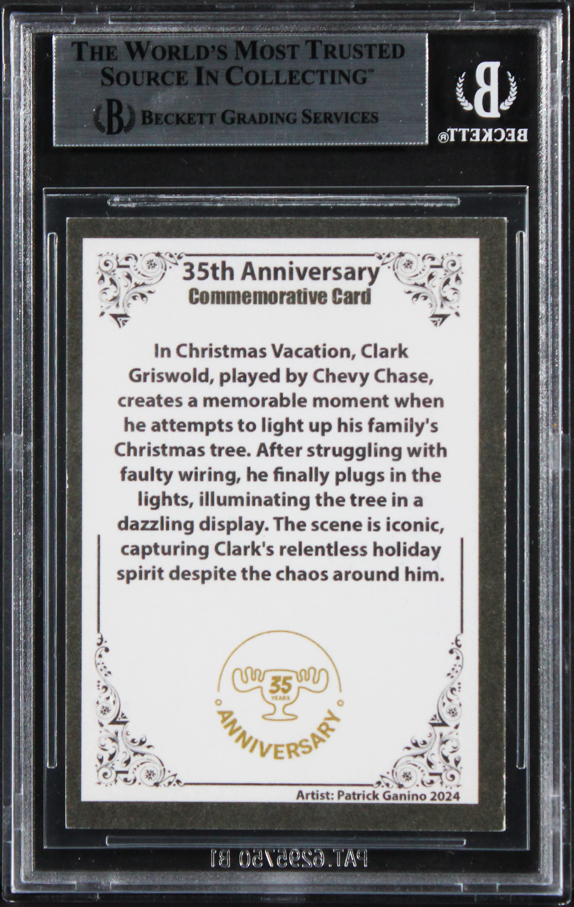 Chevy Chase Christmas Vacation Signed Father Christmas Custom Card BAS Slabbed - Image 3