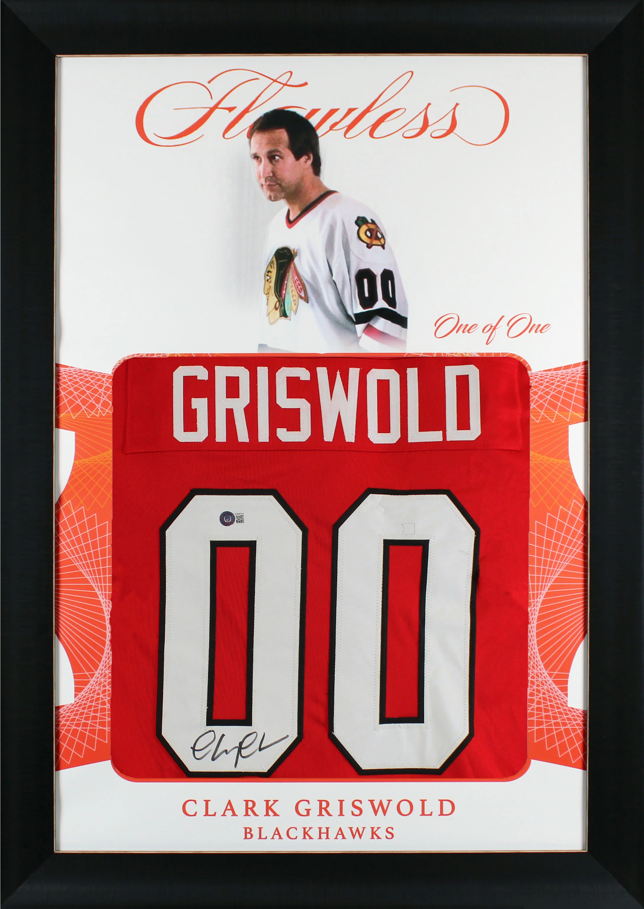 Chevy Chase Christmas Vacation Signed One of One Jersey Framed Display BAS Wit 2 - Image 2