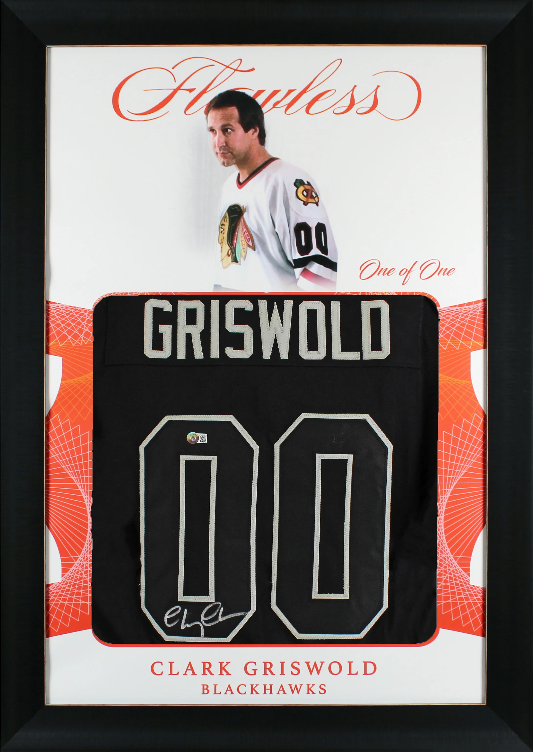 Chevy Chase Christmas Vacation Signed One of One Jersey Framed Display BAS Wit 3 - Image 2