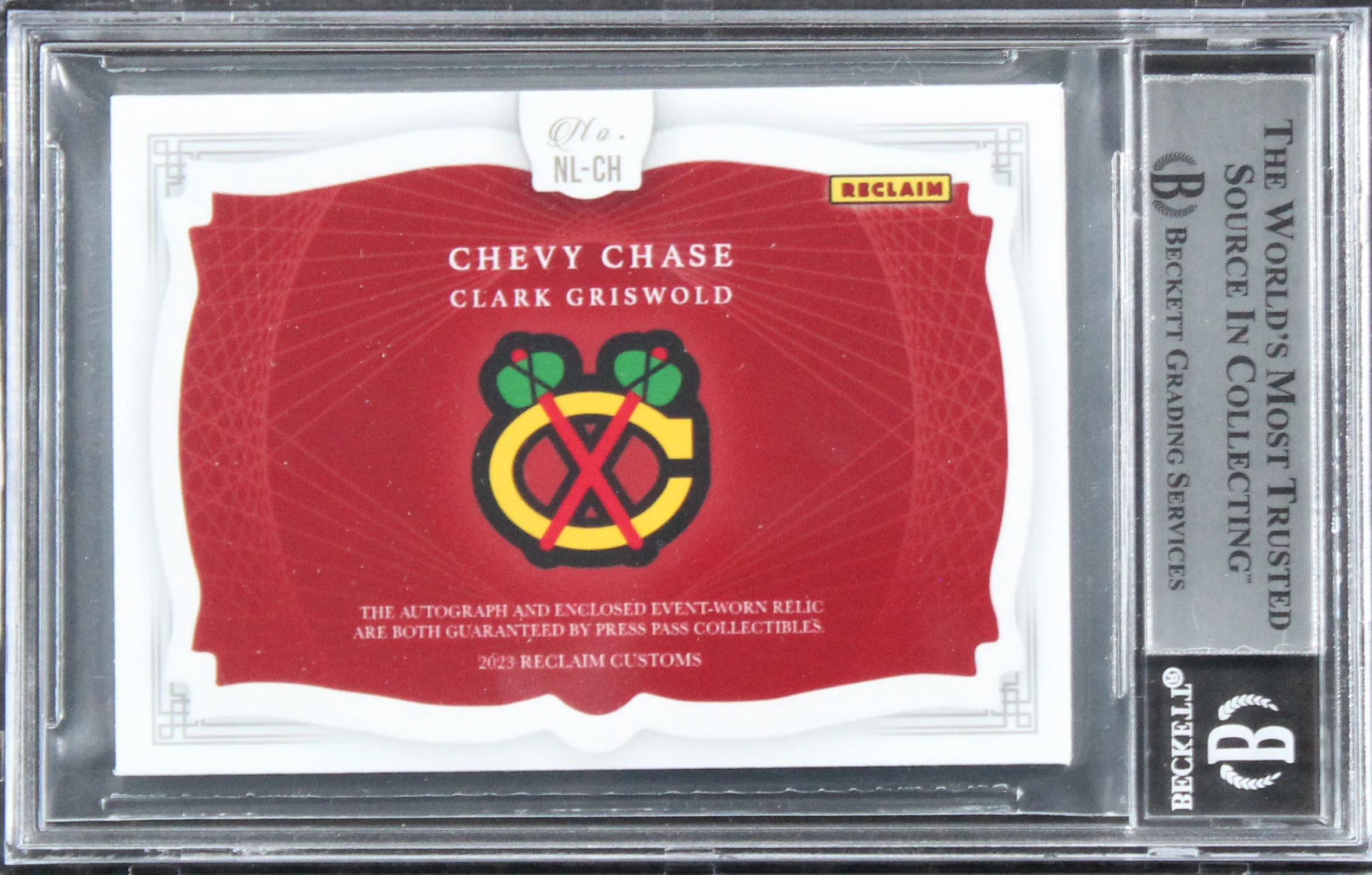 Chevy Chase Christmas Vacation Signed Relic Card One of One BAS Slab #16567375 - Image 3