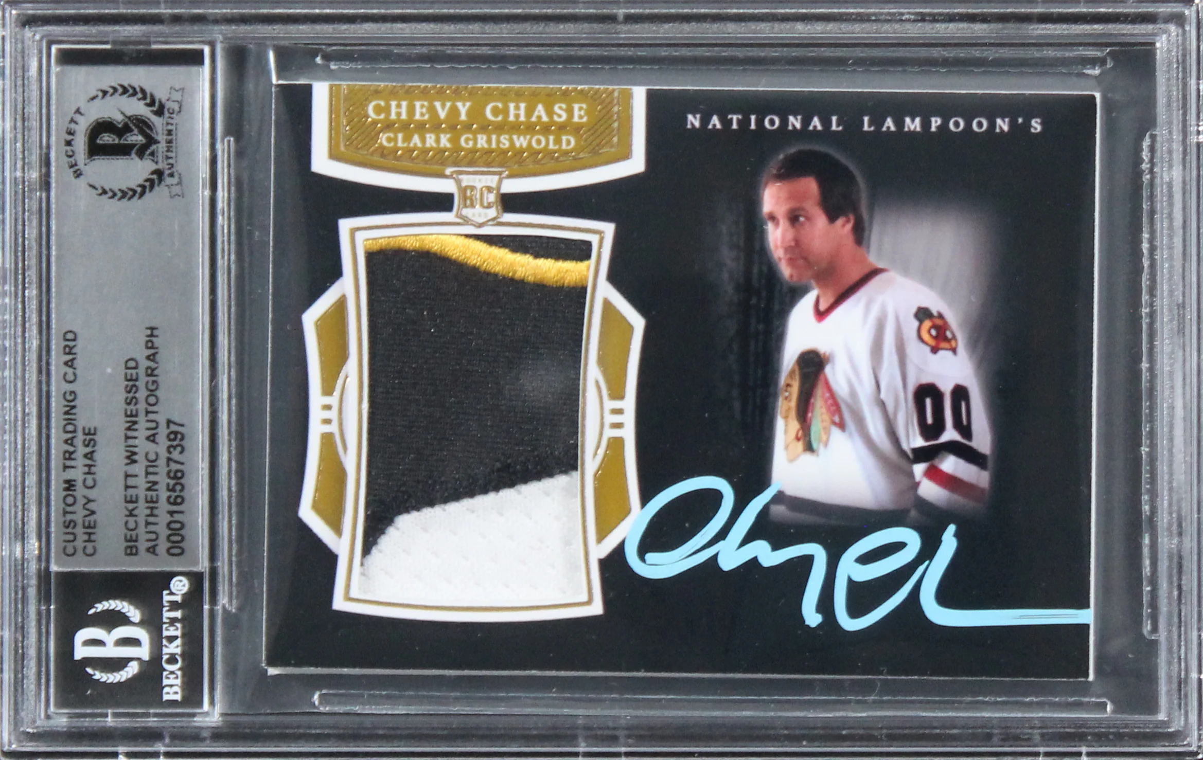 Chevy Chase Christmas Vacation Signed Relic Card One of One BAS Slab #16567397 - Image 2