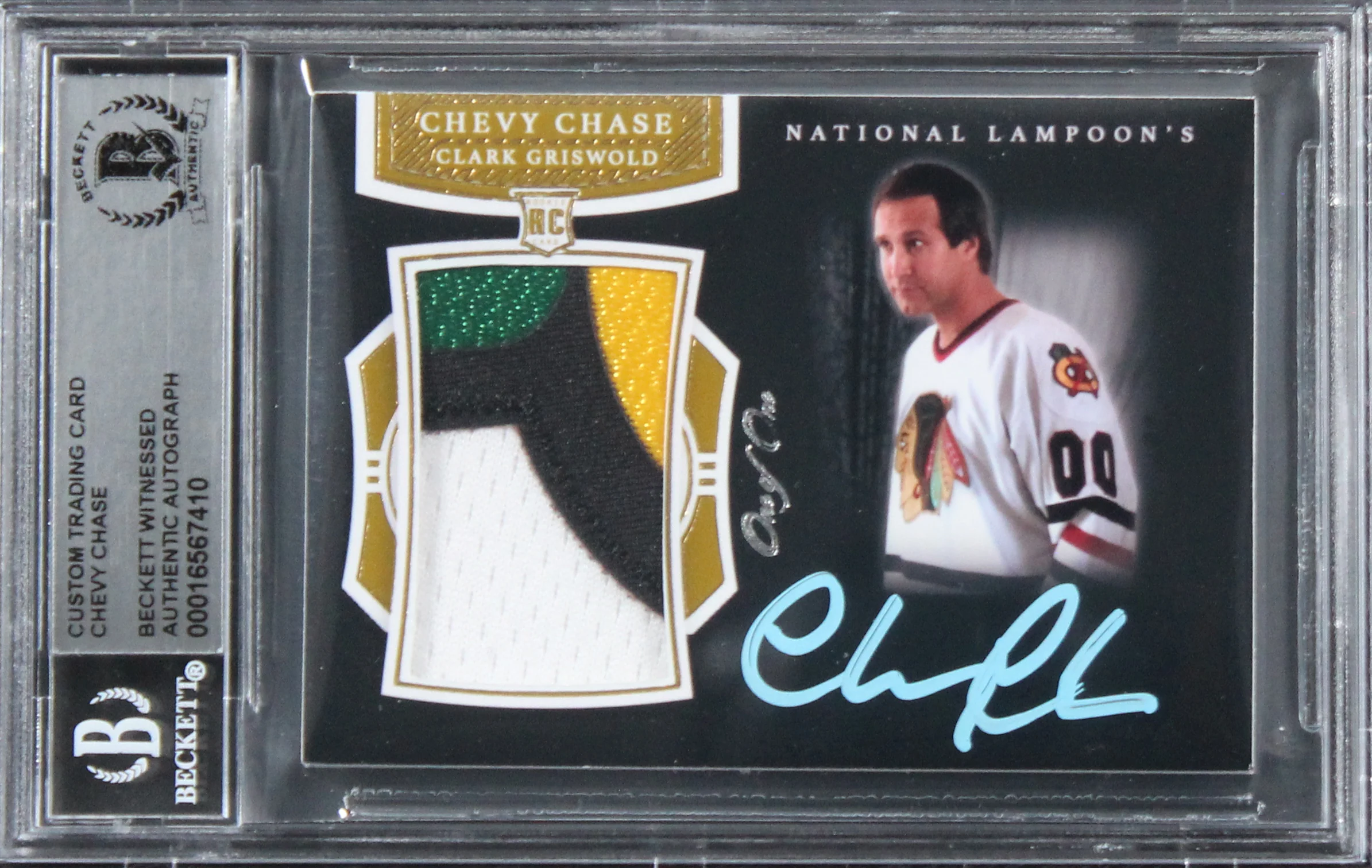 Chevy Chase Christmas Vacation Signed Relic Card One of One BAS Slab #16567410 - Image 2