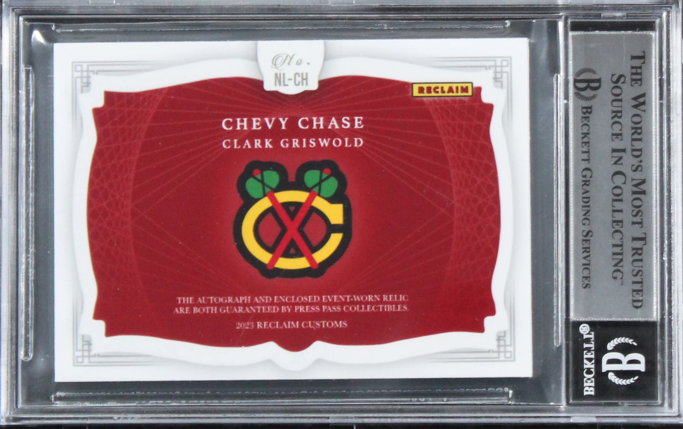 Chevy Chase Christmas Vacation Signed Relic Card One of One BAS Slab #16567410 - Image 3