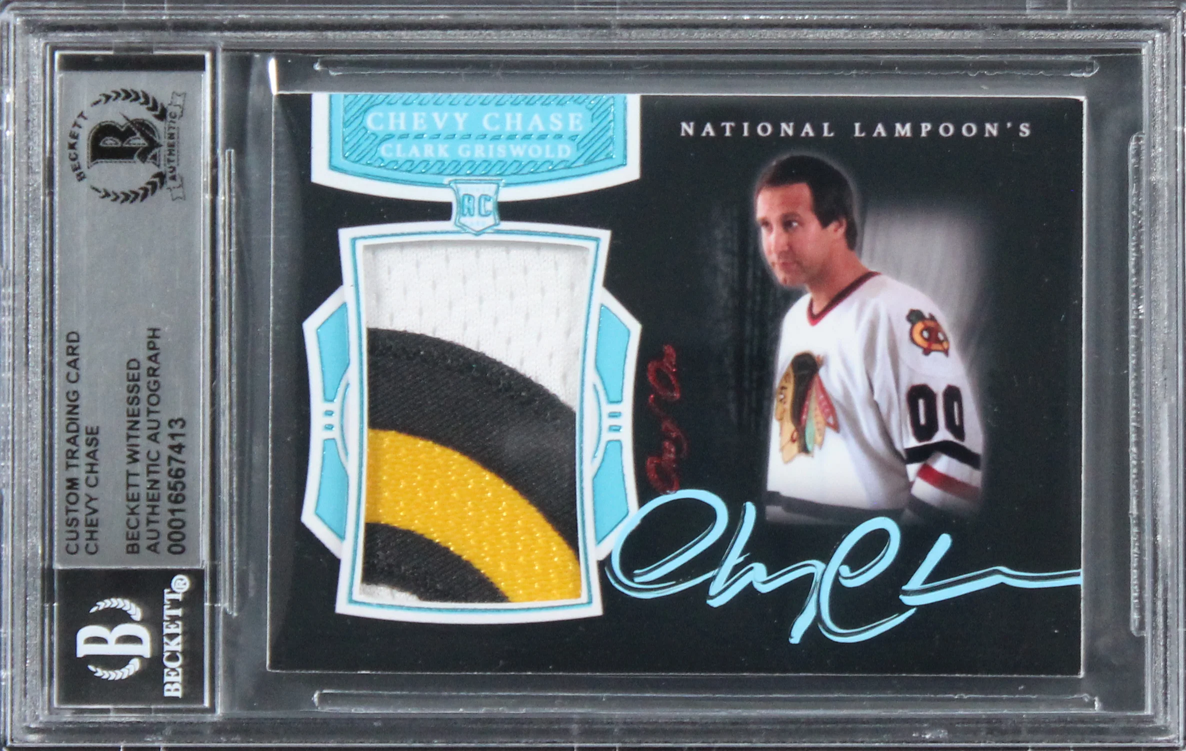 Chevy Chase Christmas Vacation Signed Relic Card One of One BAS Slab #16567413 - Image 2