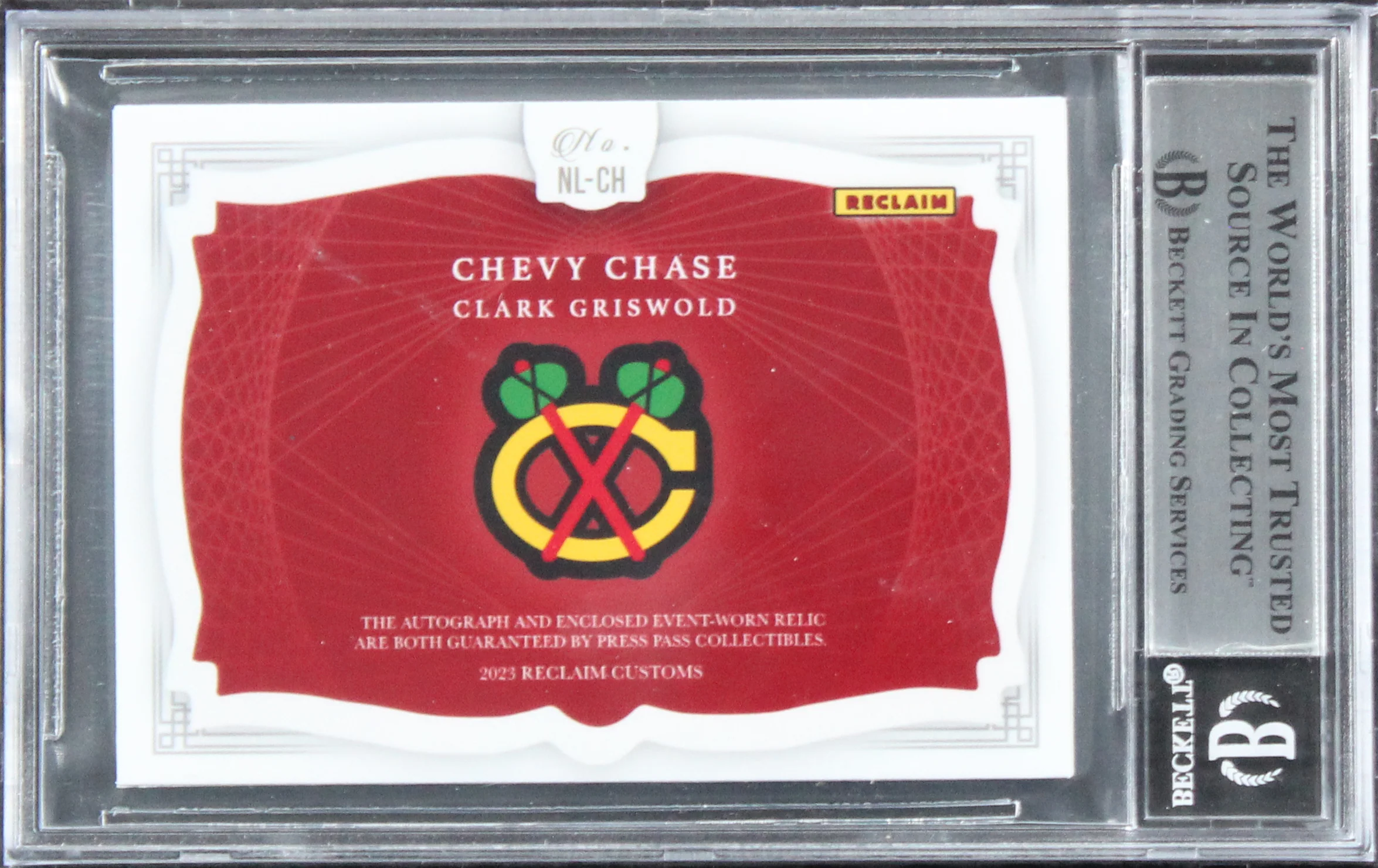 Chevy Chase Christmas Vacation Signed Relic Card One of One BAS Slab #16567413 - Image 3