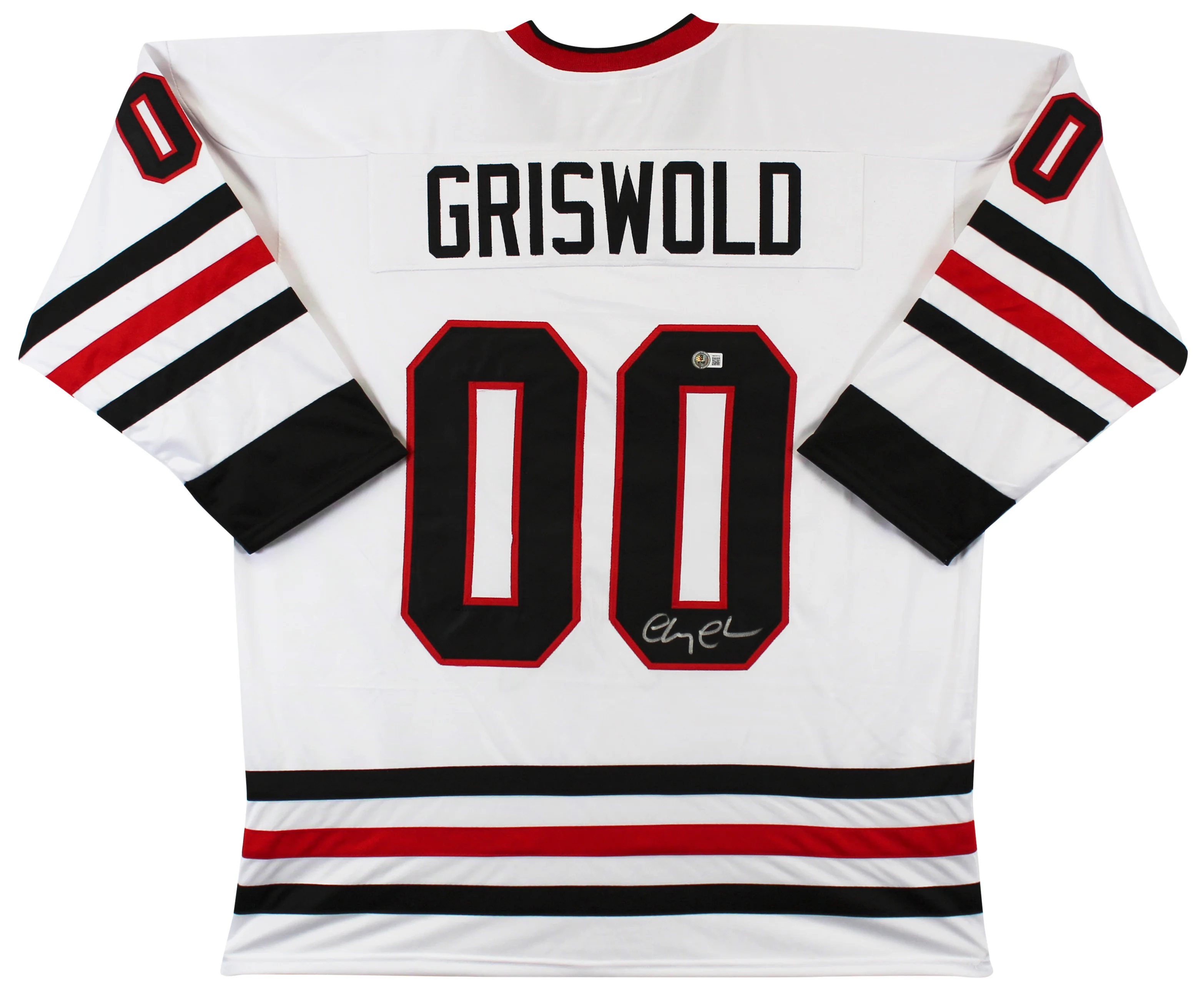 Chevy Chase Christmas Vacation Signed White Santa Clark Jersey BAS Witnessed 2 - Image 2