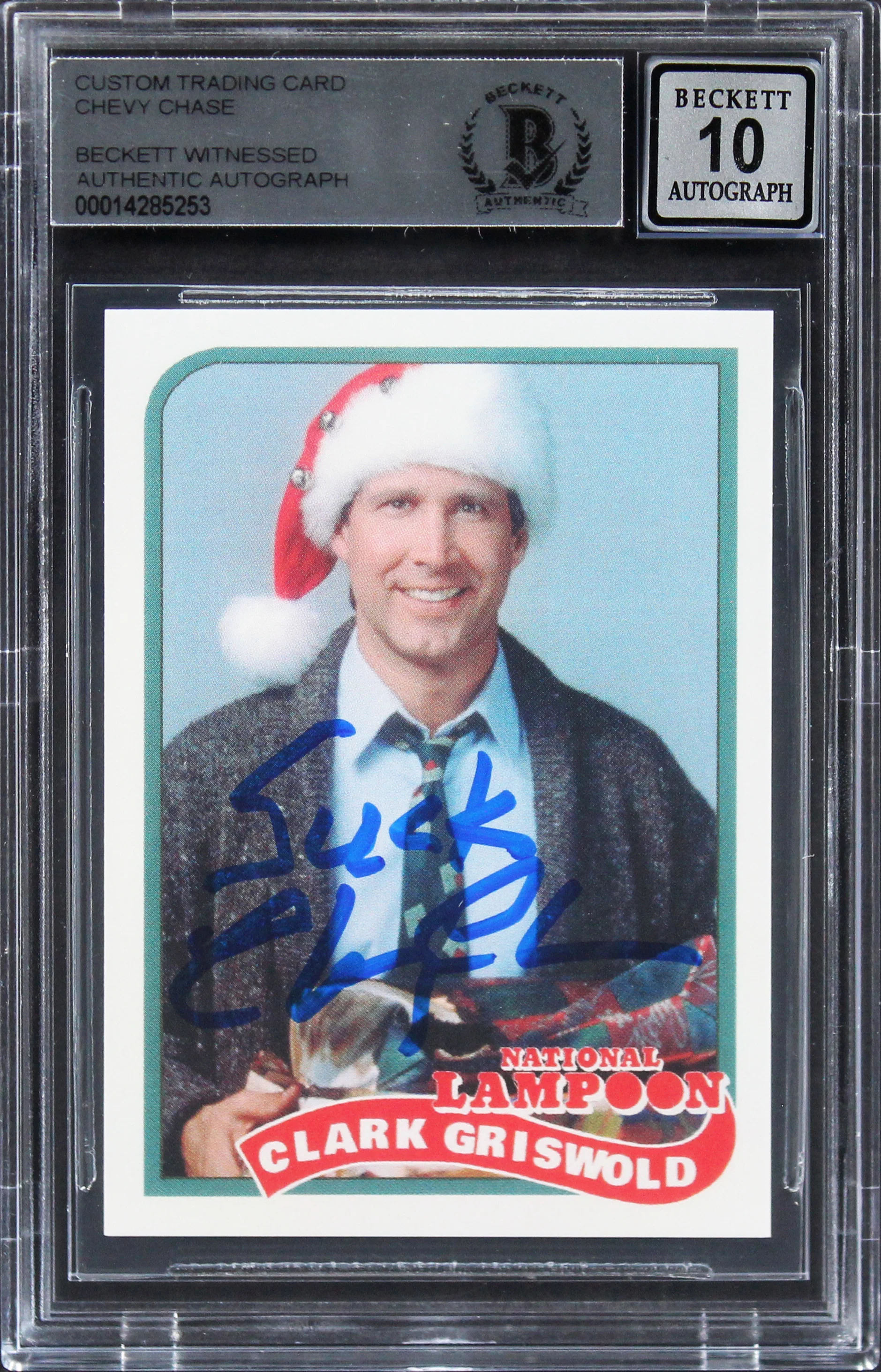 Chevy Chase Christmas Vacation "Suck" Signed Trading Card Auto 10! BAS Slabbed - Image 2