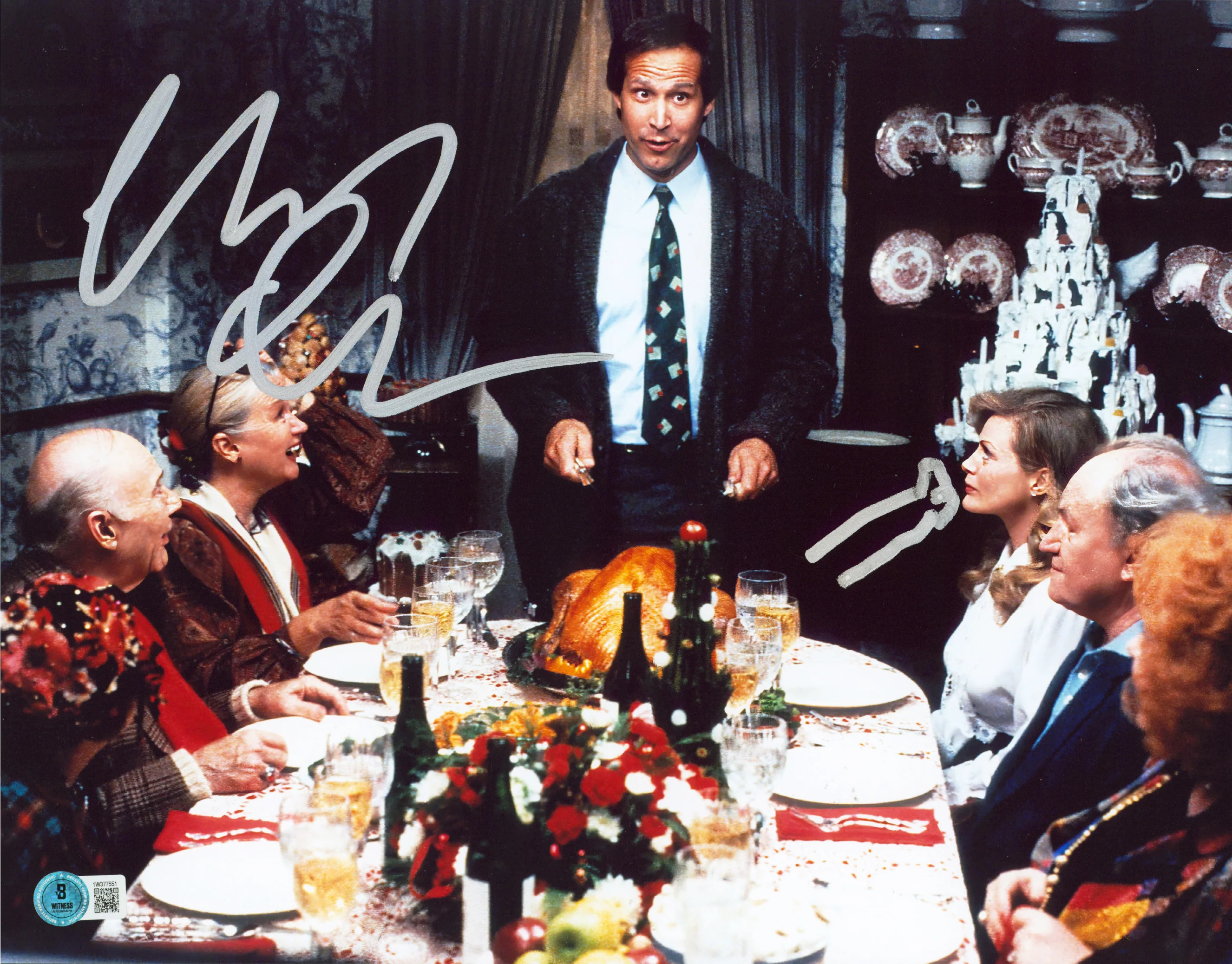 Chevy Chase Christmas Vacation w/ Sketch Signed 11x14 Photo BAS #1W377551 - Image 2
