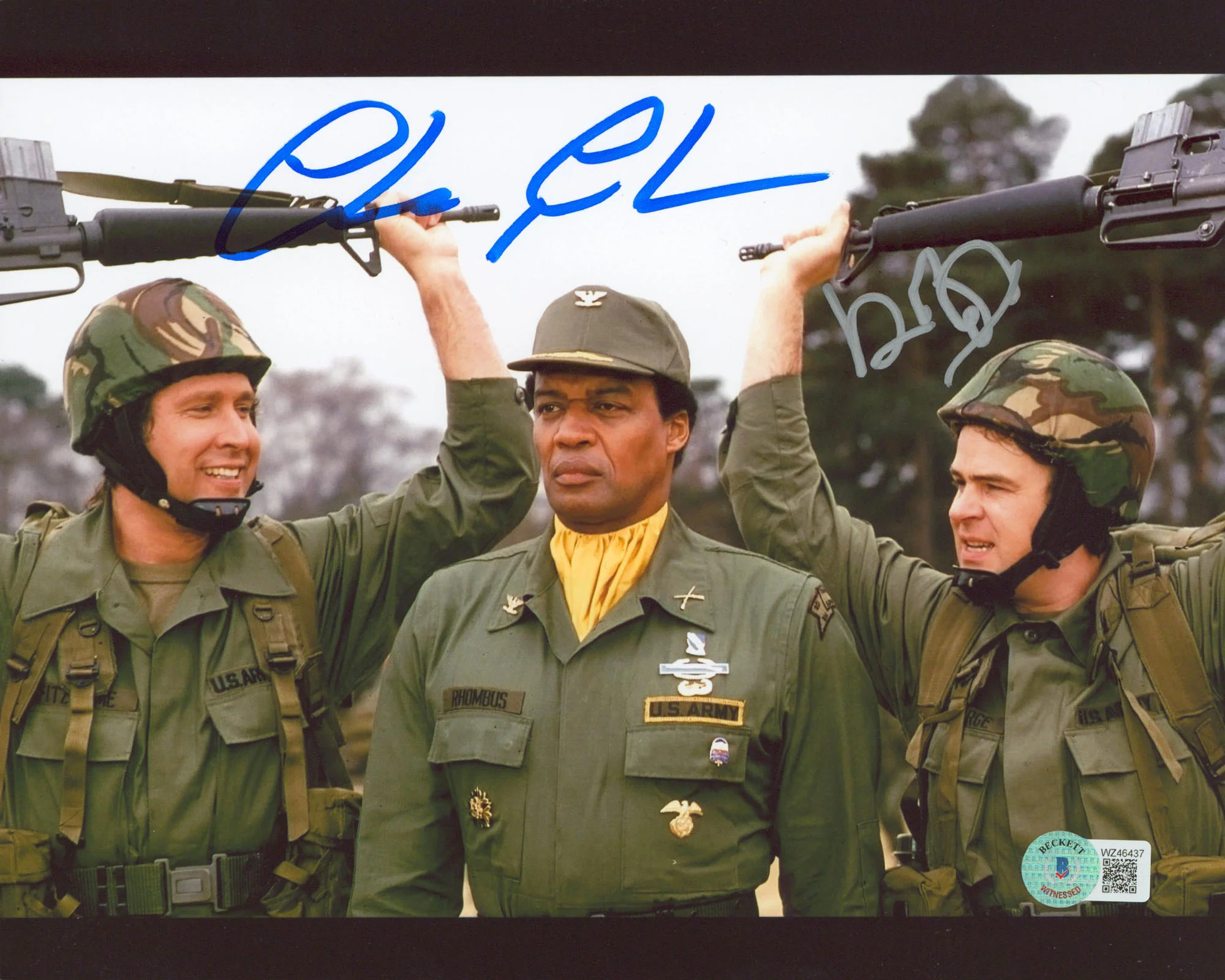 Chevy Chase & Dan Aykroyd Spies Like Us Signed 8x10 Basic Training Photo BAS Wit