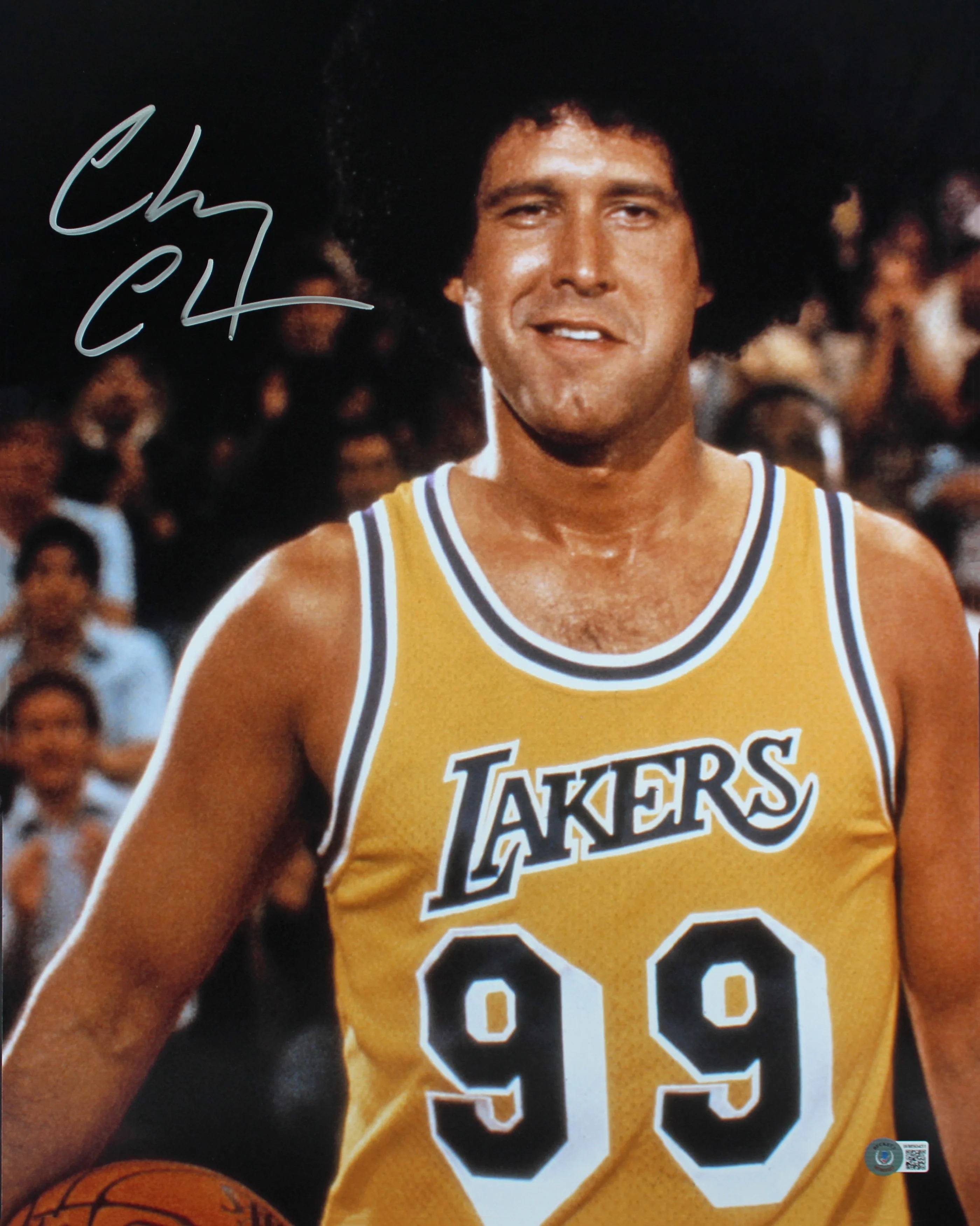 Chevy Chase Fletch Authentic Signed 16x20 Vertical Afro Photo Silver Sig BAS Wit - Image 2