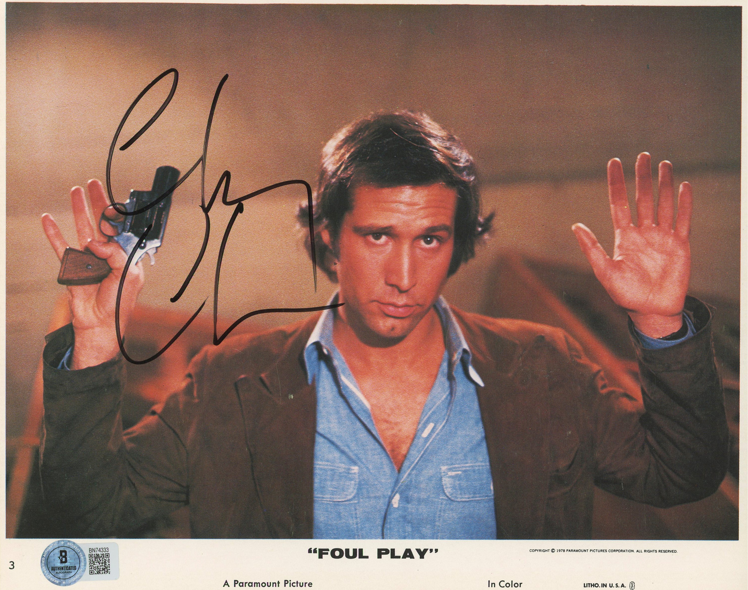 Chevy Chase Foul Play Authentic Signed 8x10 Lobby Card Photo BAS #BN74333 - Image 2