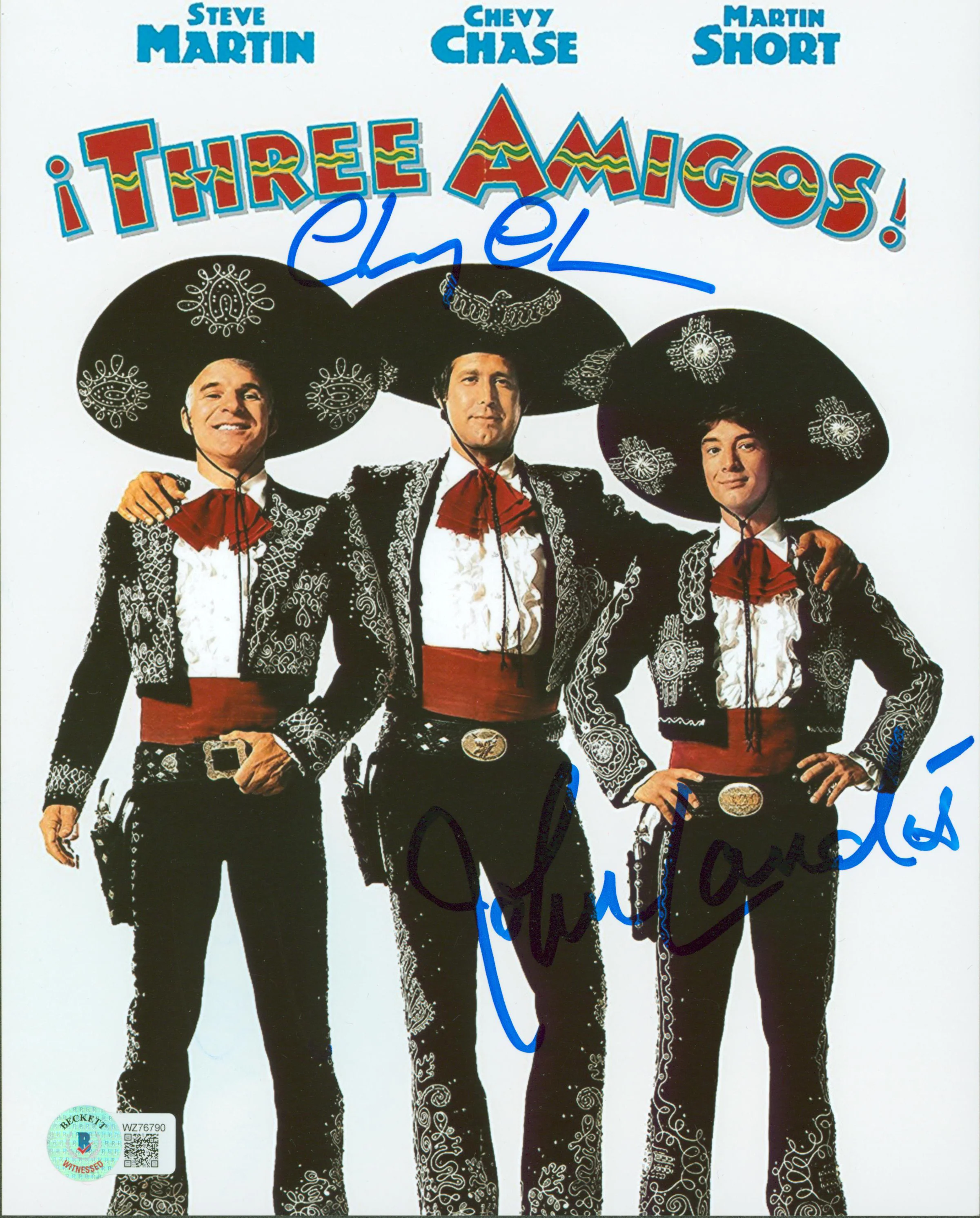 Chevy Chase & John Landis Three Amigos! Authentic Signed 8x10 Photo BAS #WZ76790 - Image 2